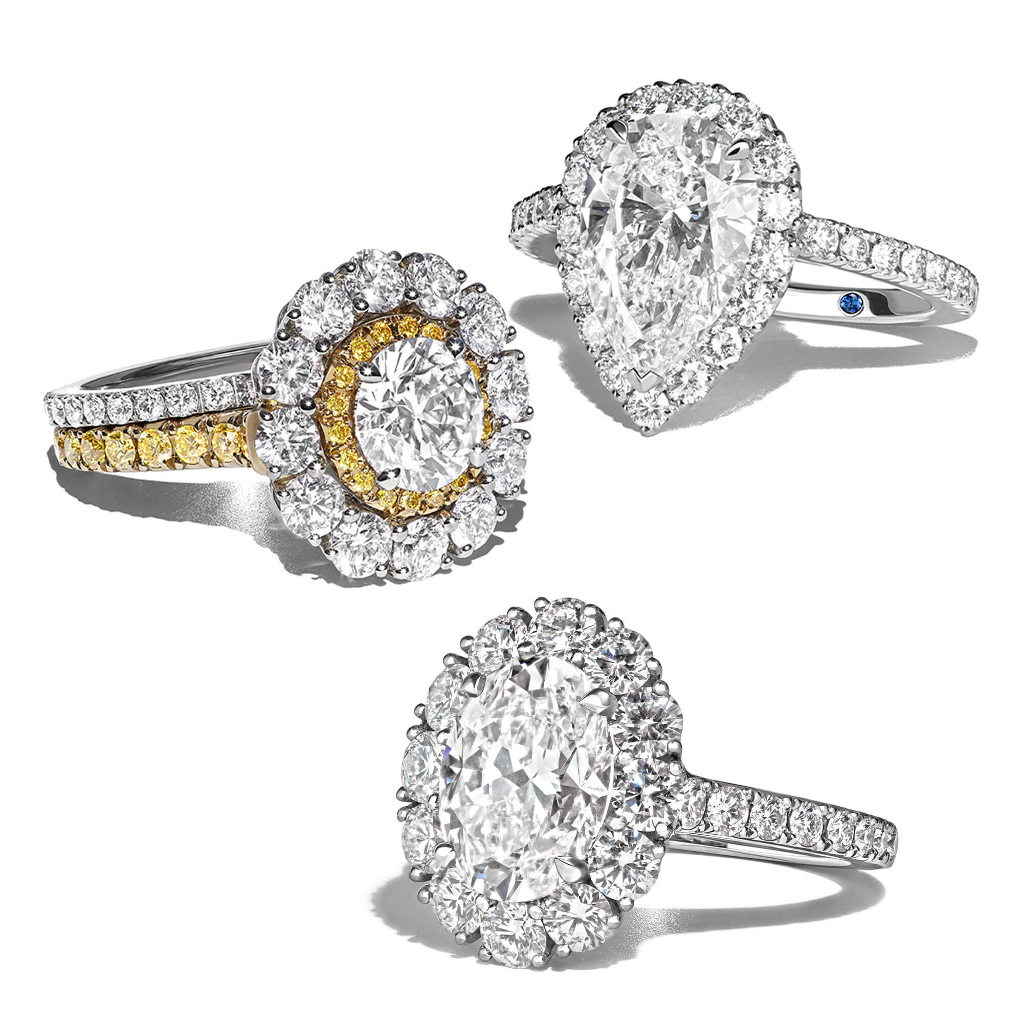 A selection of Garrard diamond engagement rings mobile