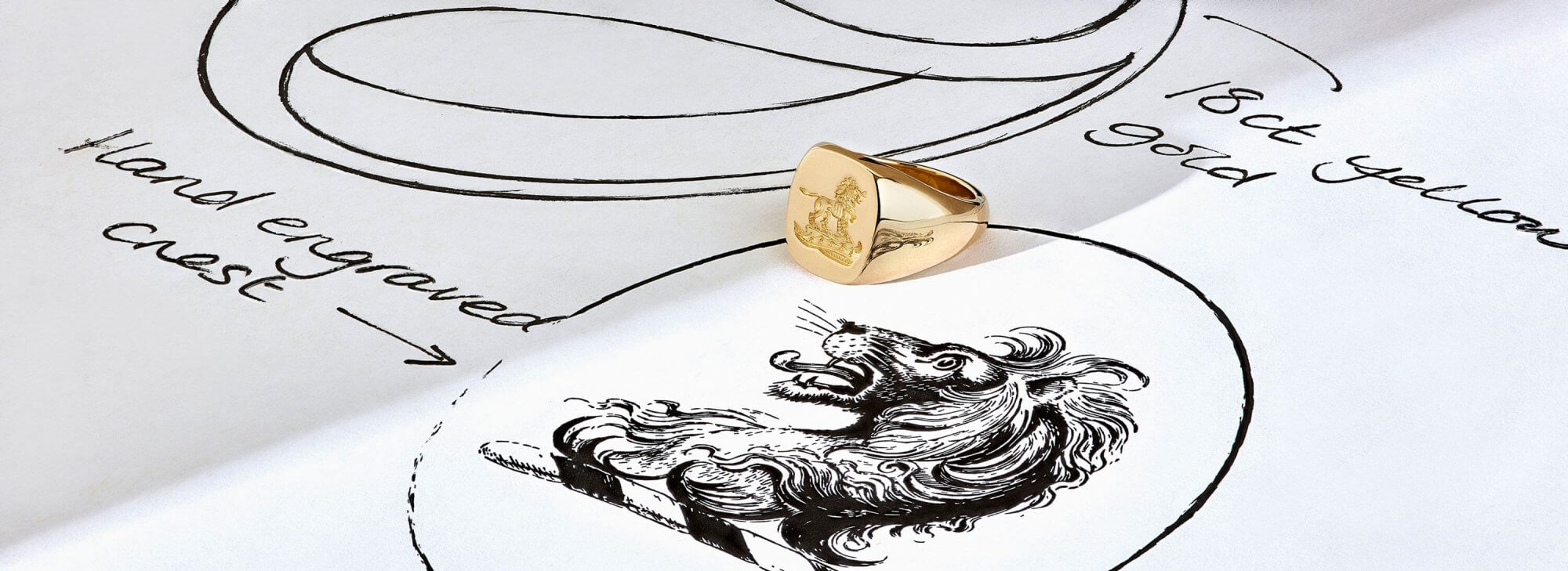 Engraved Signet Ring Garrard with design 2