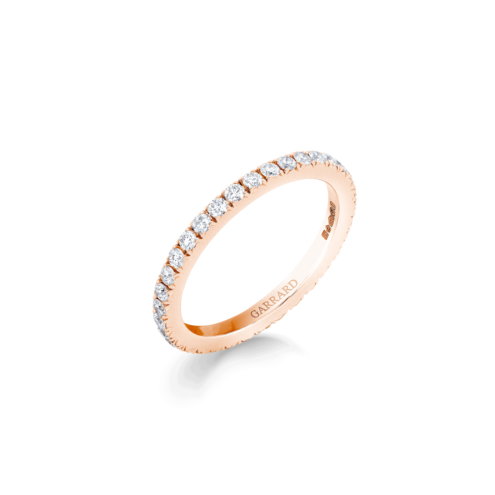 Garrard Bridal jewellery collection Castle Set Diamond Eternity Band in 18ct Rose Gold 2mm 2017260