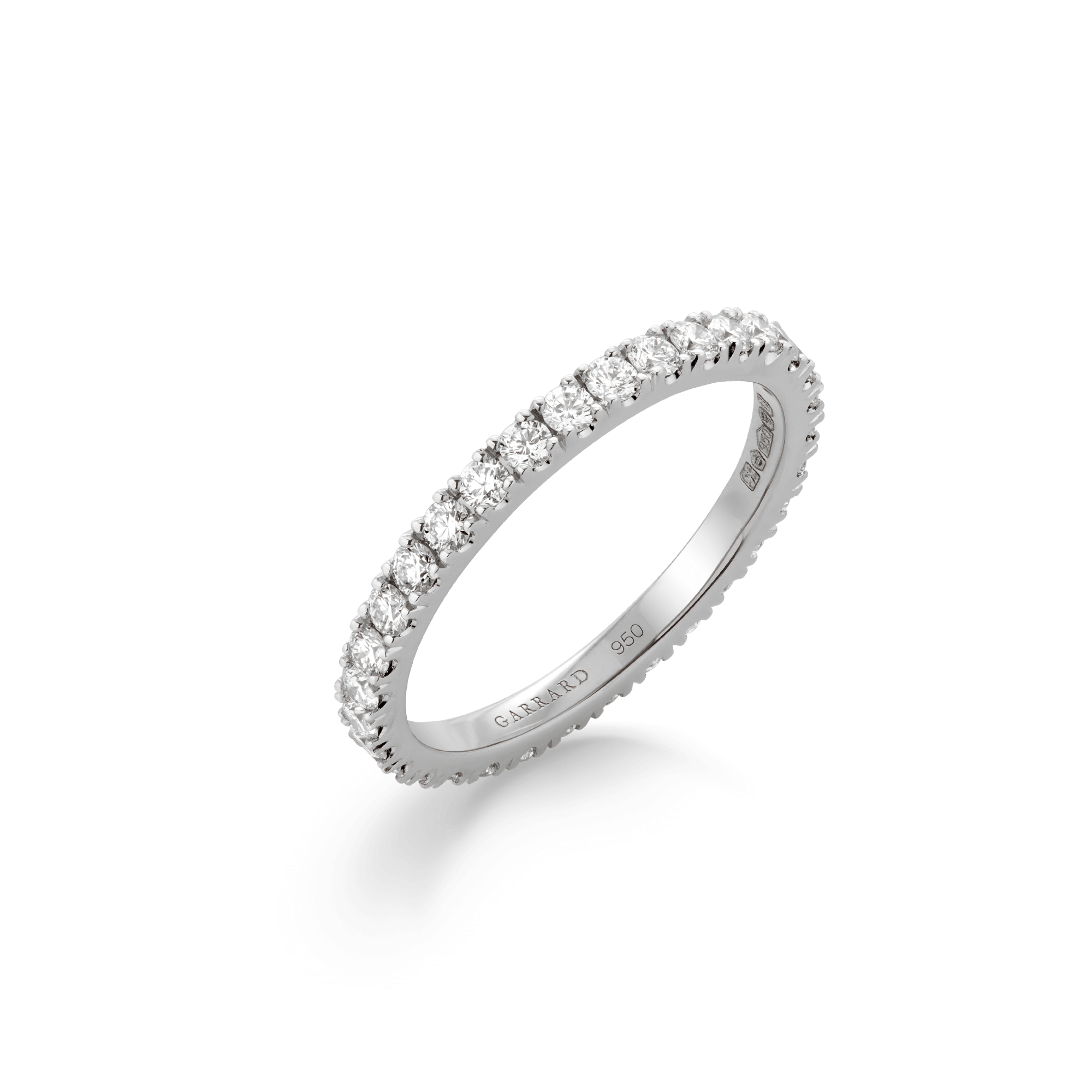 Garrard Bridal jewellery collection Castle Set Diamond Eternity Band in Platinum 2mm 2016519 Hero