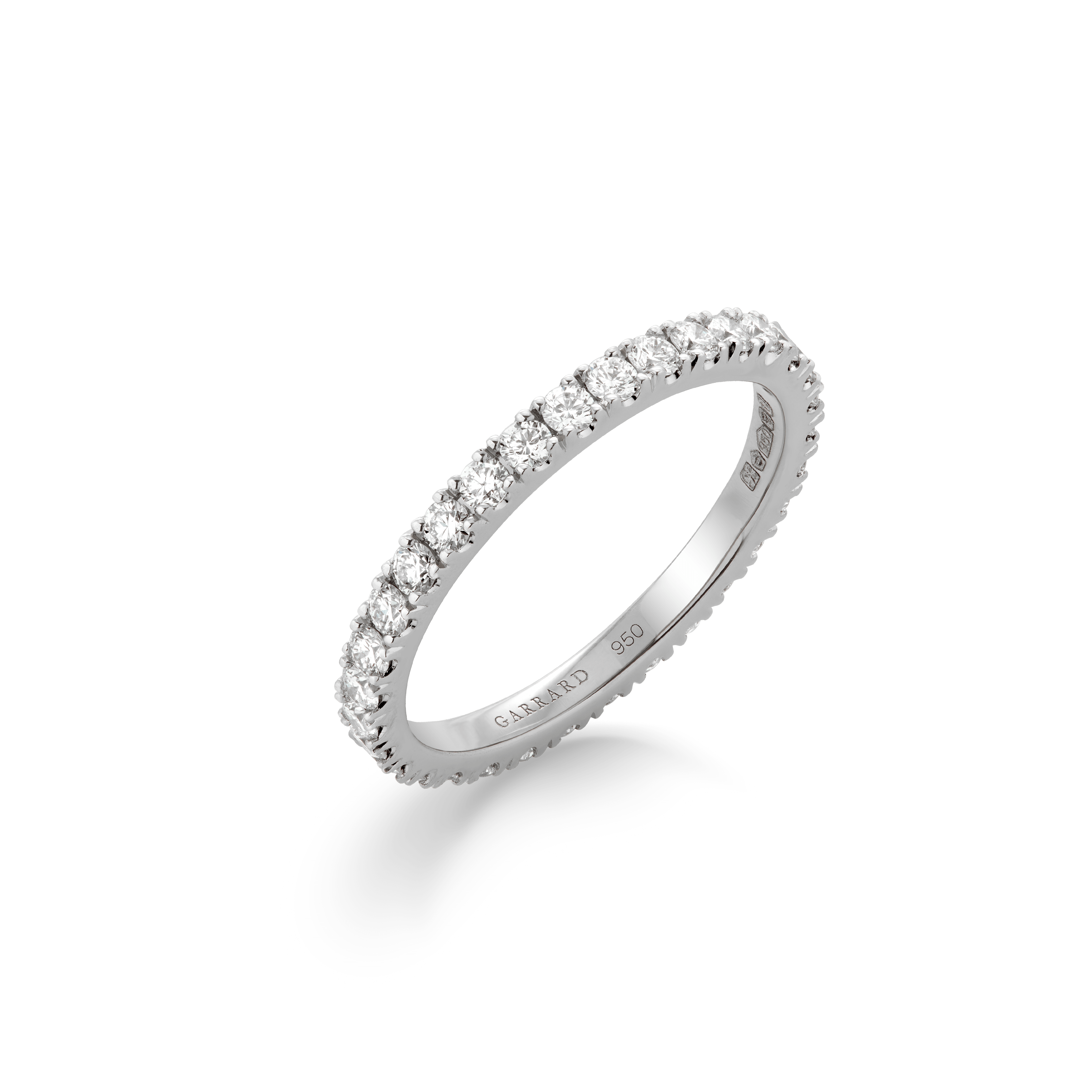 Castle Set Diamond Eternity Band in Platinum | 2mm | Garrard