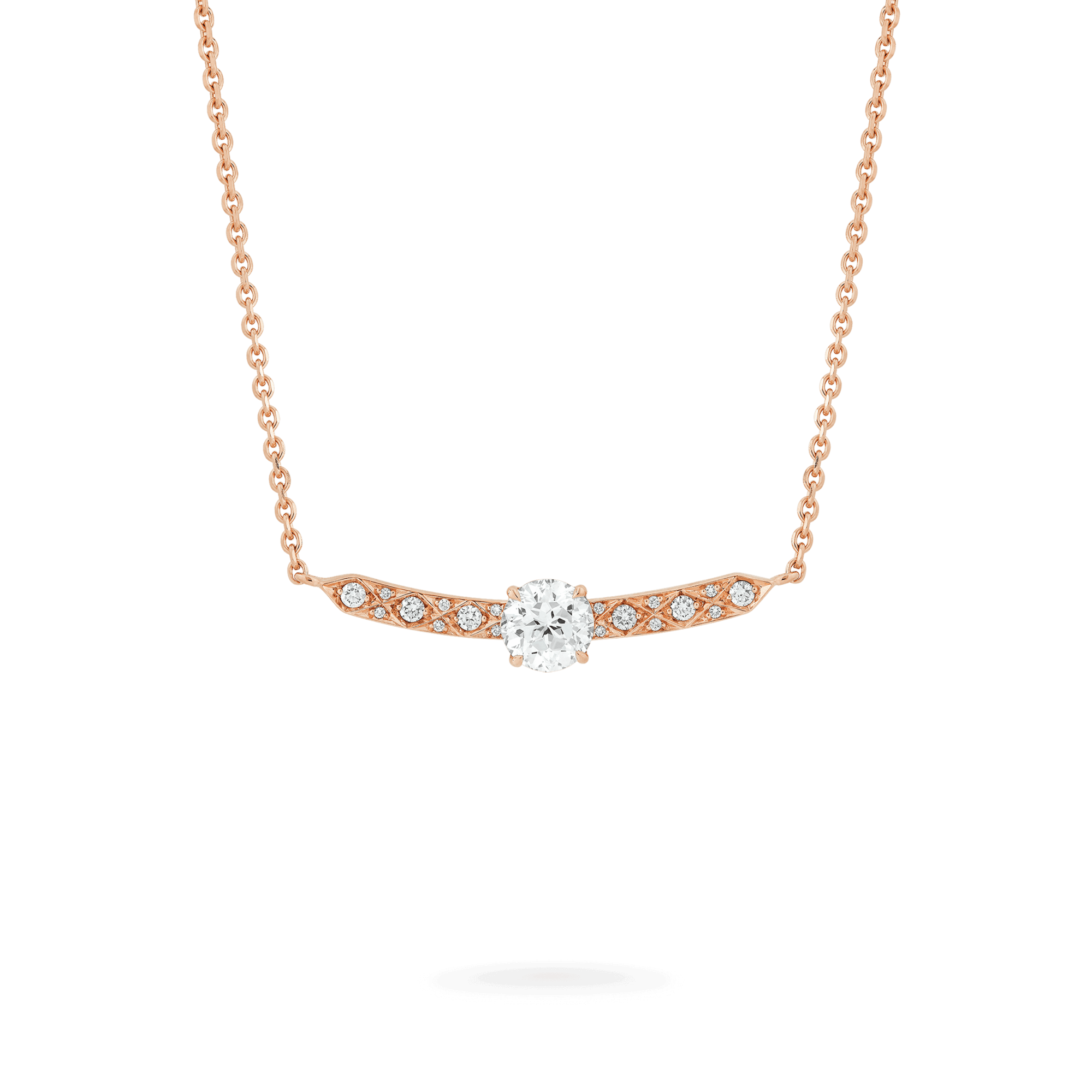 Garrard Classic jewellery collection Signature Round Diamond Pendant In 18ct Rose Gold 2015847 4