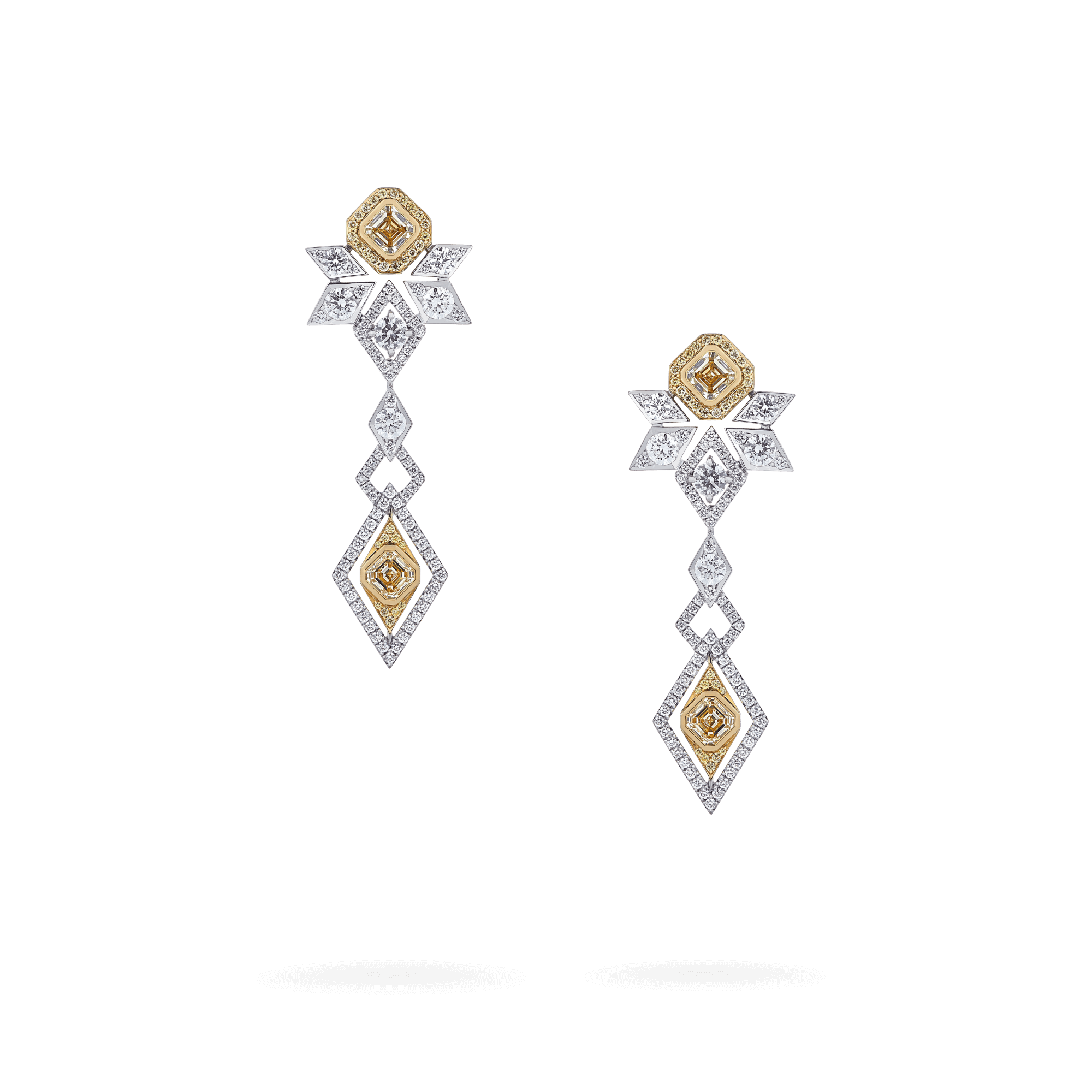 Garrard Cosmos high jewellery yellow and white diamond earrings 2017912