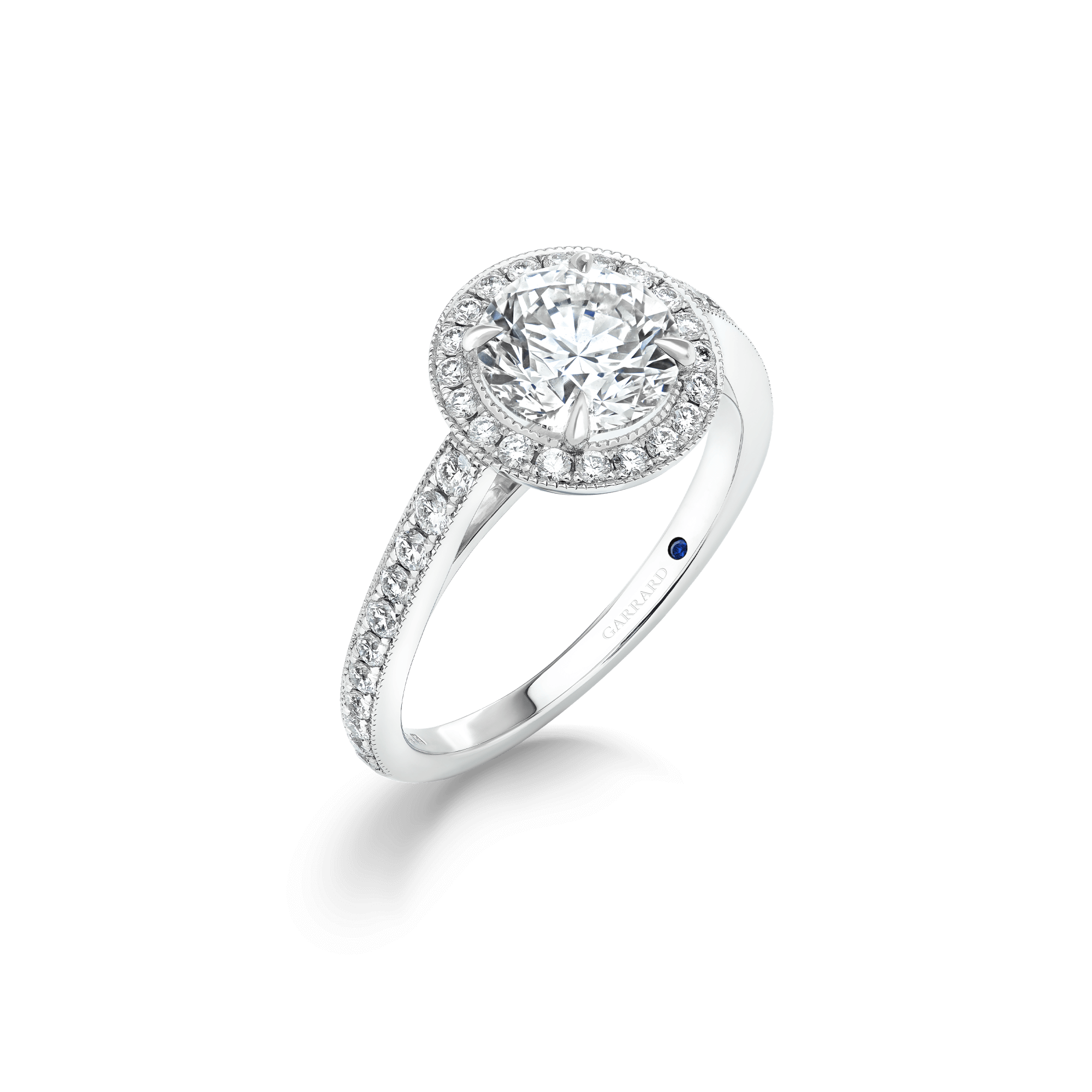 Garrard Evermore Round Brilliant Diamond Halo Engagement Ring In Platinum with Diamonds 2014489