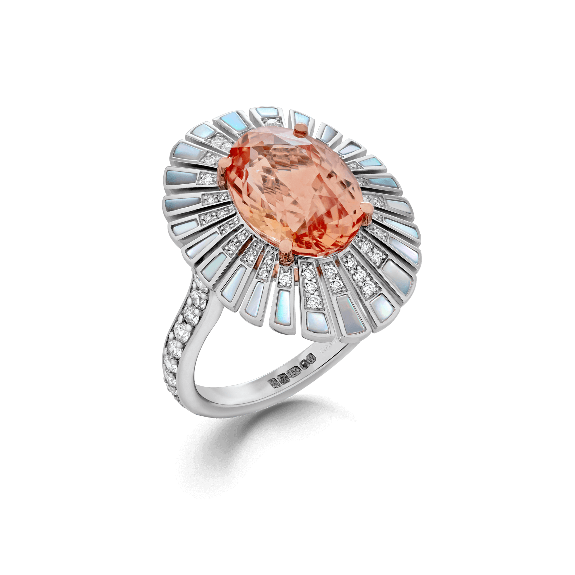 Garrard Jewelled Vault 5.44ct Oval Sri Lankan Padparadscha Sapphire Cocktail Ring 2017600