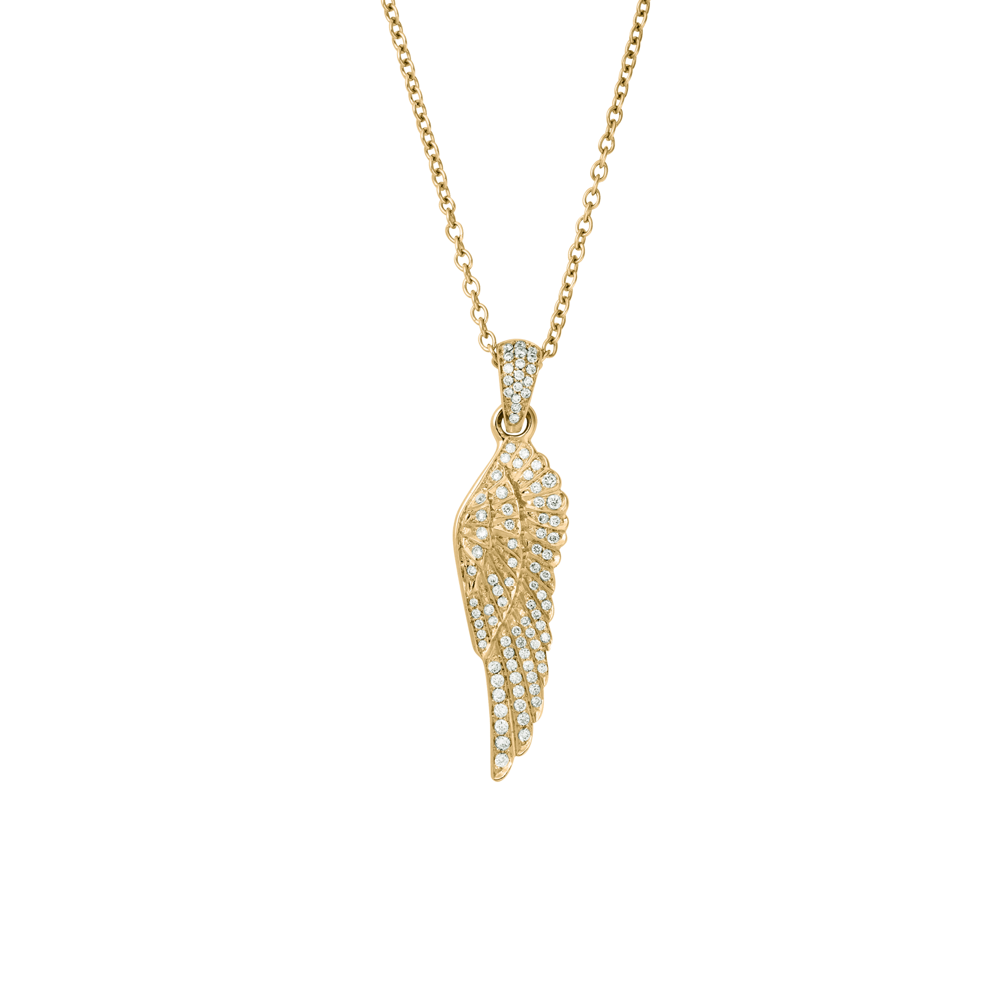 Garrard Mini Icons collection Wings Classic Pendant in 18ct Yellow Gold with Diamonds 2010591 Hero View