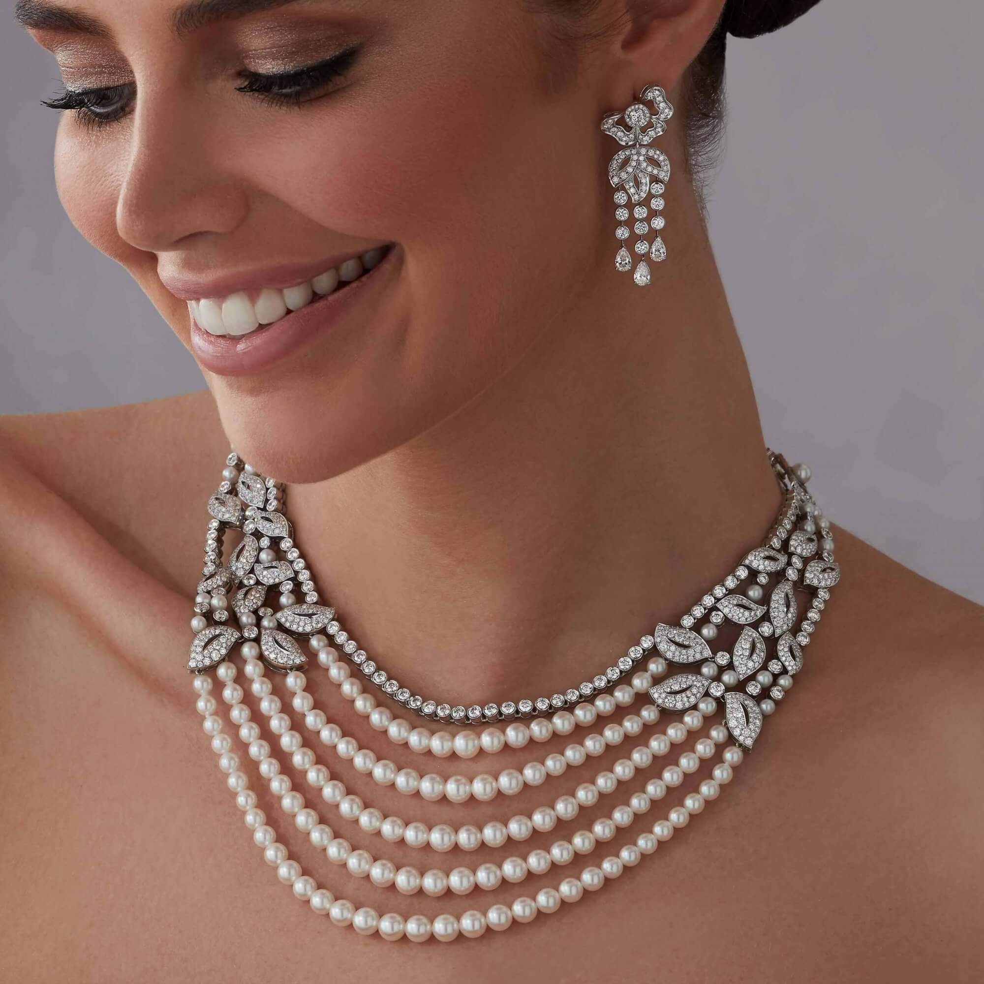 Rose Garden High Jewellery Pearl and Diamond Necklace