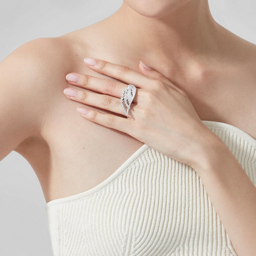 Wings Embrace Diamond Ring In 18ct White Gold Garrard