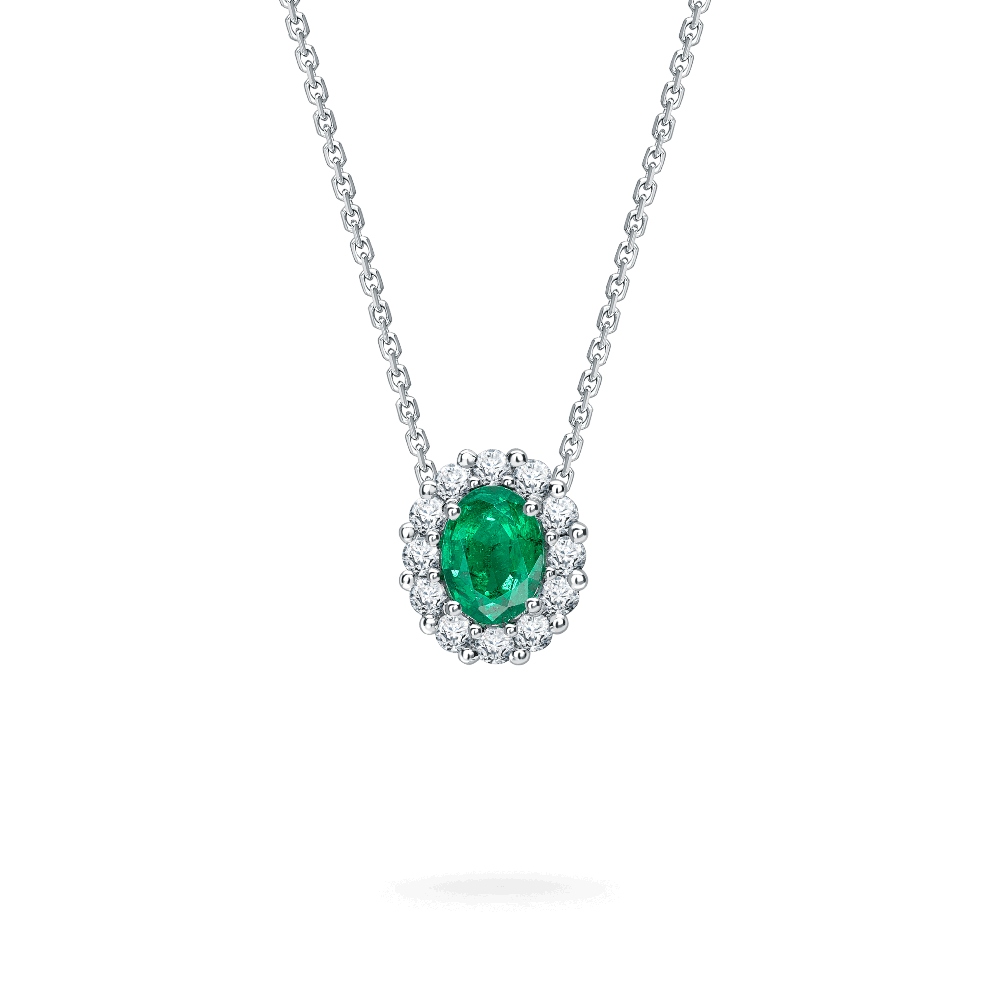 Platinum deals emerald necklace