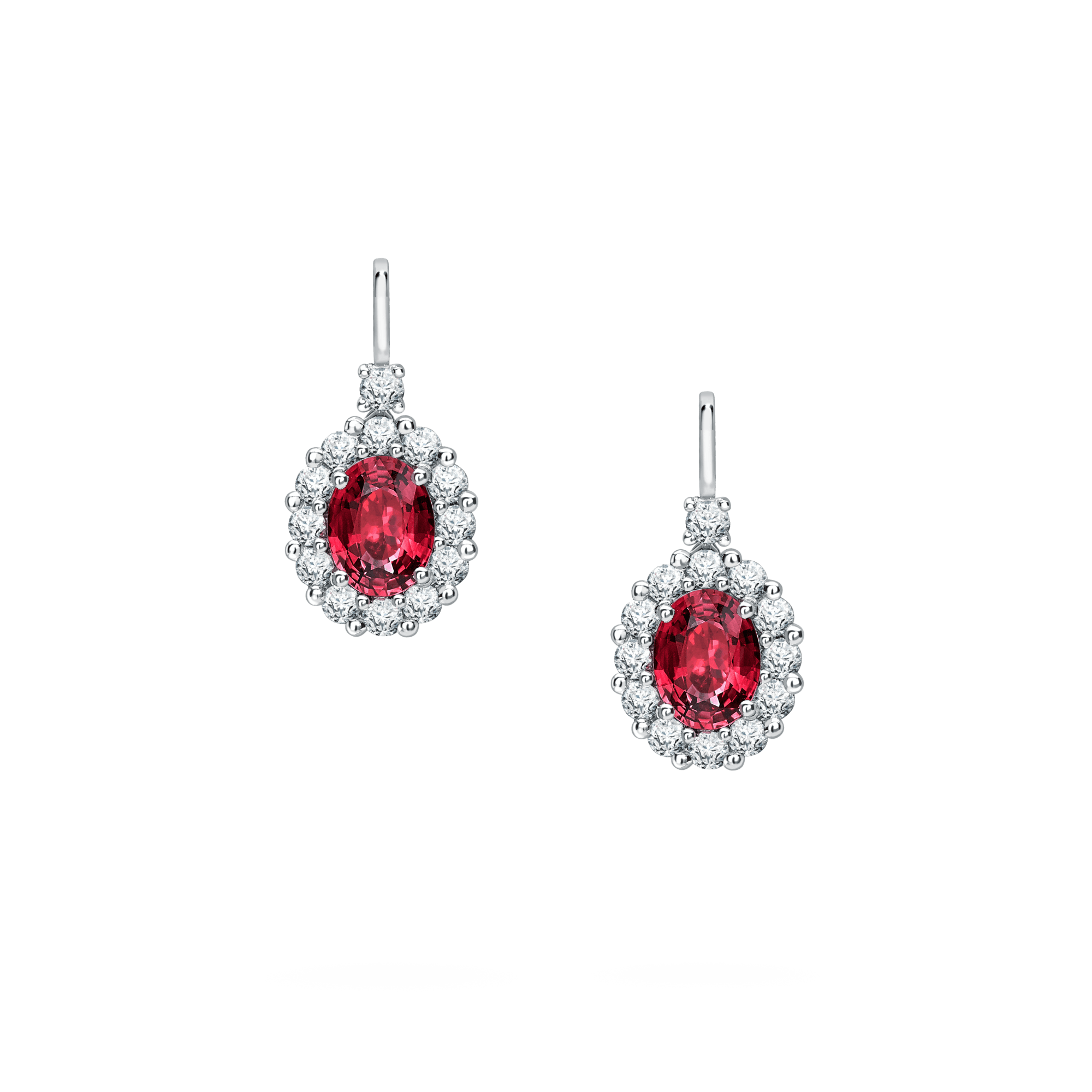 1735 Ruby Earrings | In Platinum with Diamonds | Garrard