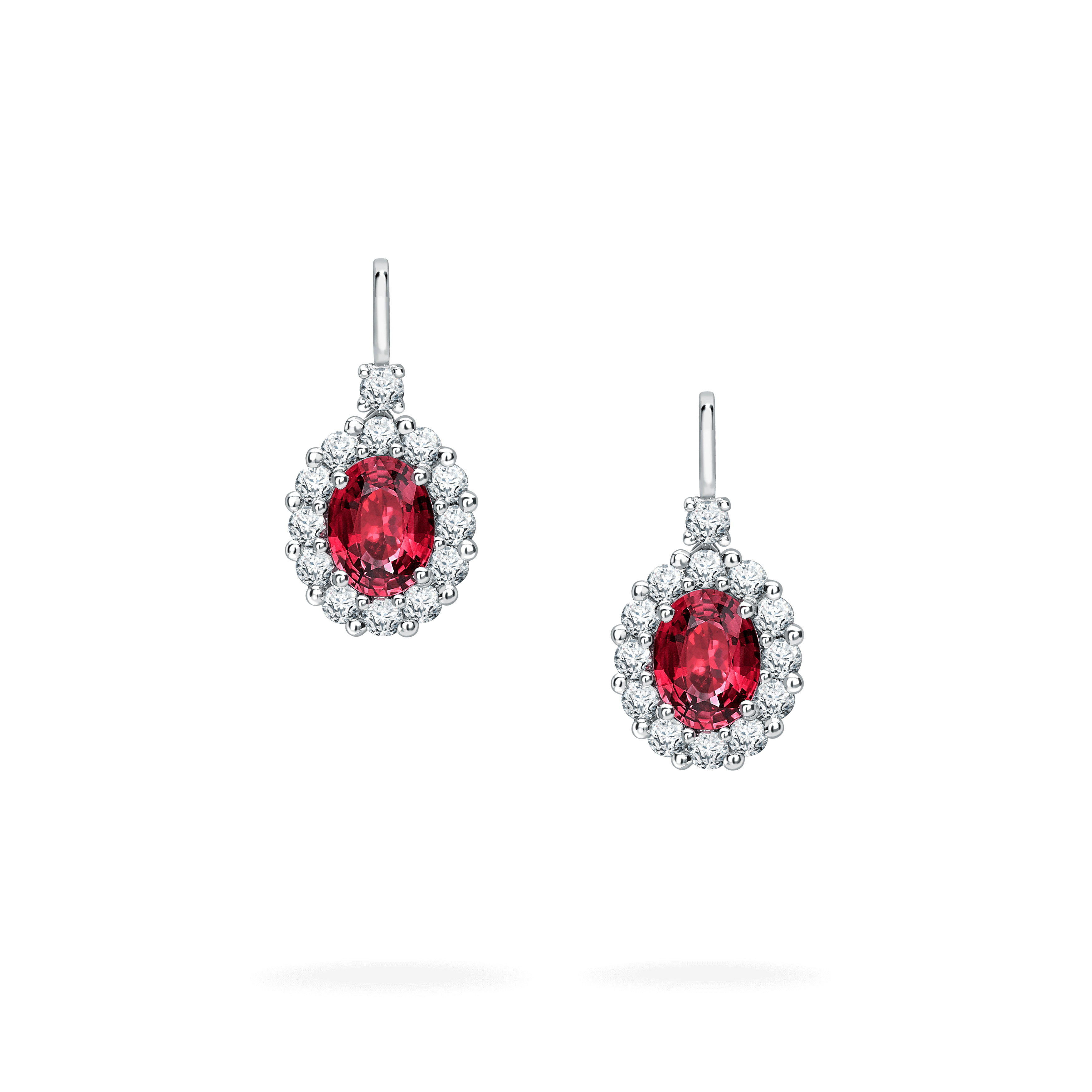 1735 Ruby Earrings | In Platinum with Diamonds | Garrard