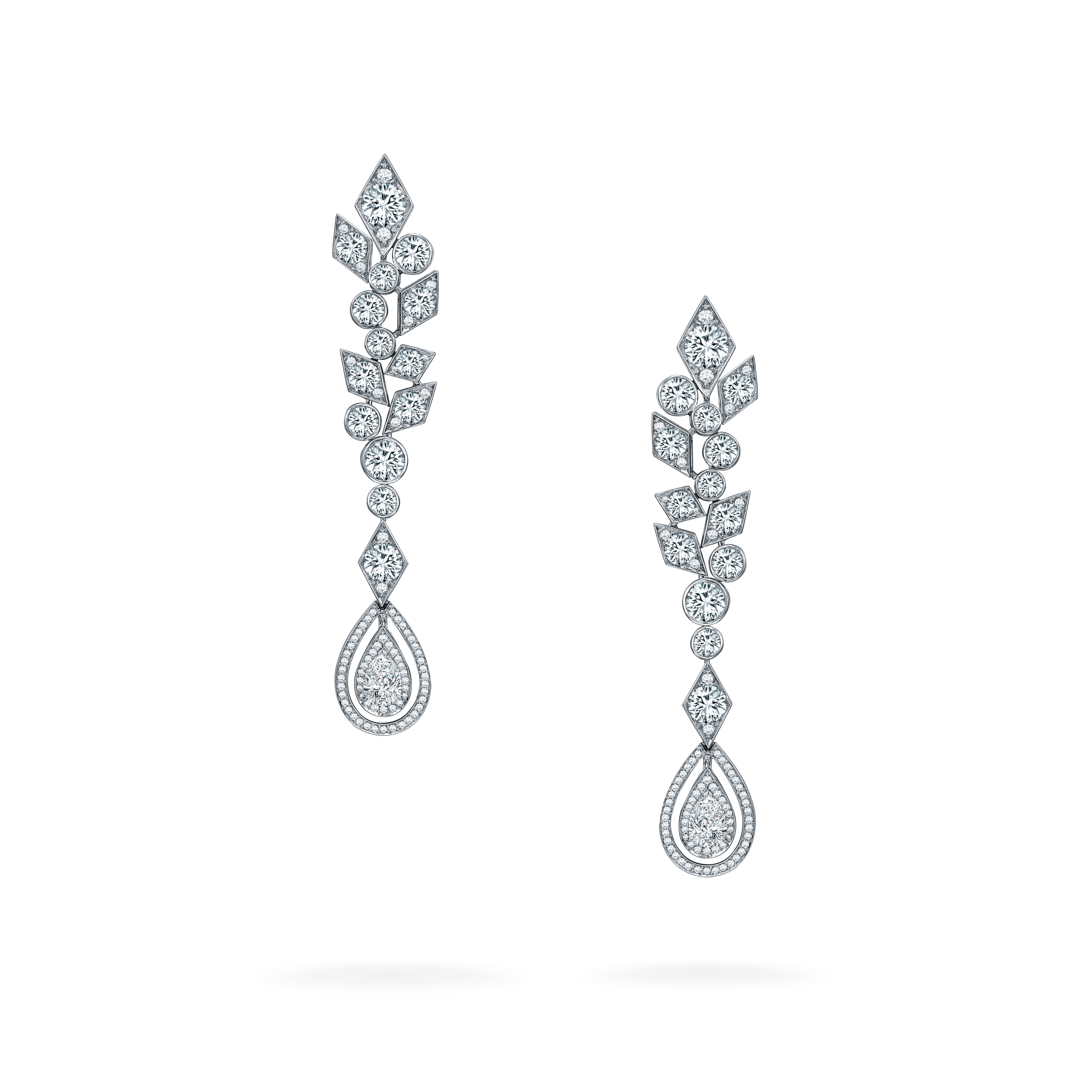 Garrard Albemarle Abstract Convertible High Jewellery Diamond Drop Earrings In 18ct White Gold 2016682 Garrard Albemarle Abstract Convertible High Jewellery Diamond Drop Earrings In 18ct White Gold 2016682