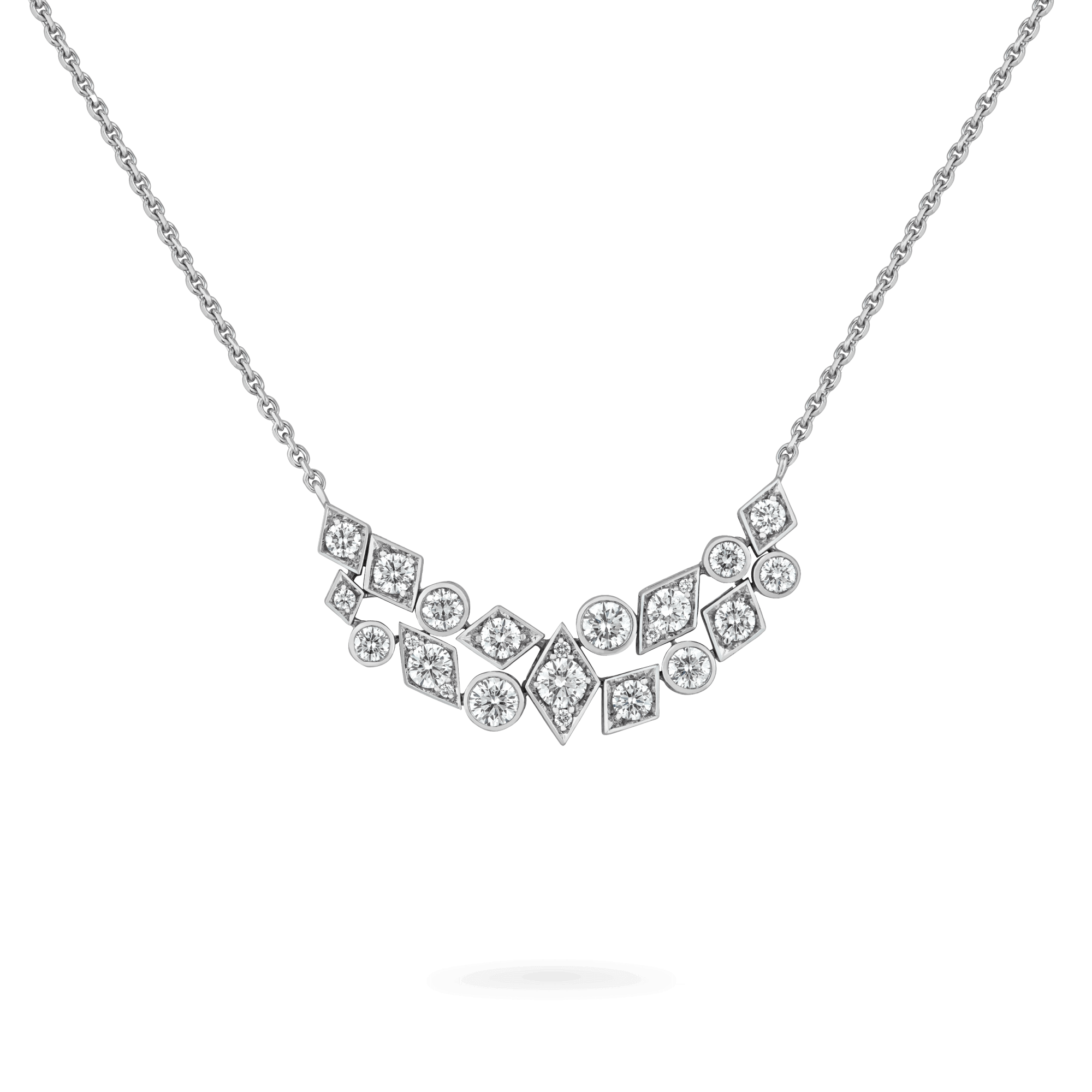 Garrard Albemarle Abstract jewellery Collection transformable diamond necklace in 18ct white gold 2017419 Hero View