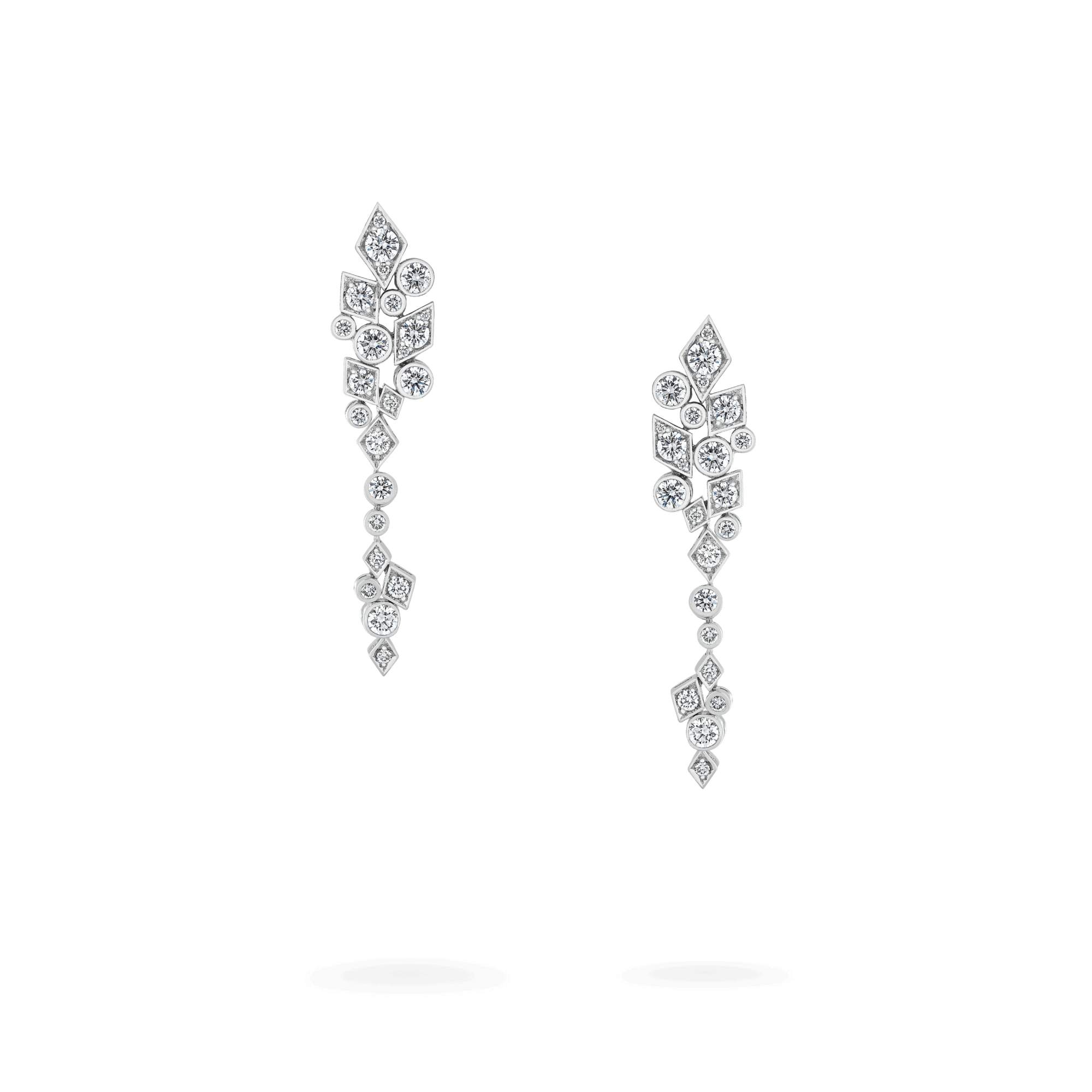 Garrard Albemarle Abstract jewellery collection Transformable Diamond Earrings In 18ct White Gold 2017415 Hero view