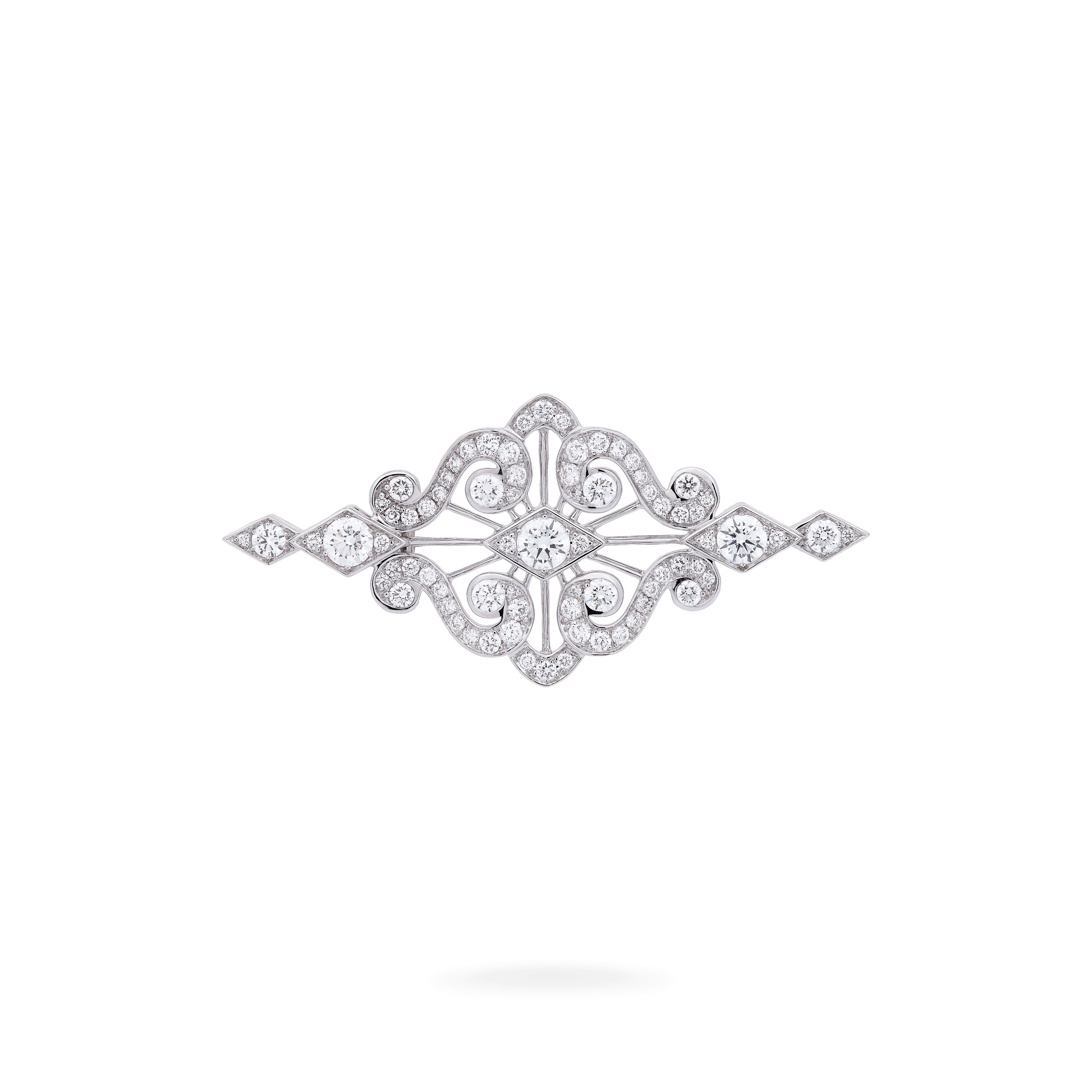 Garrard Albemarle jewellery Collection Diamond Brooch, In 18ct White Gold, 2015379, Hero View