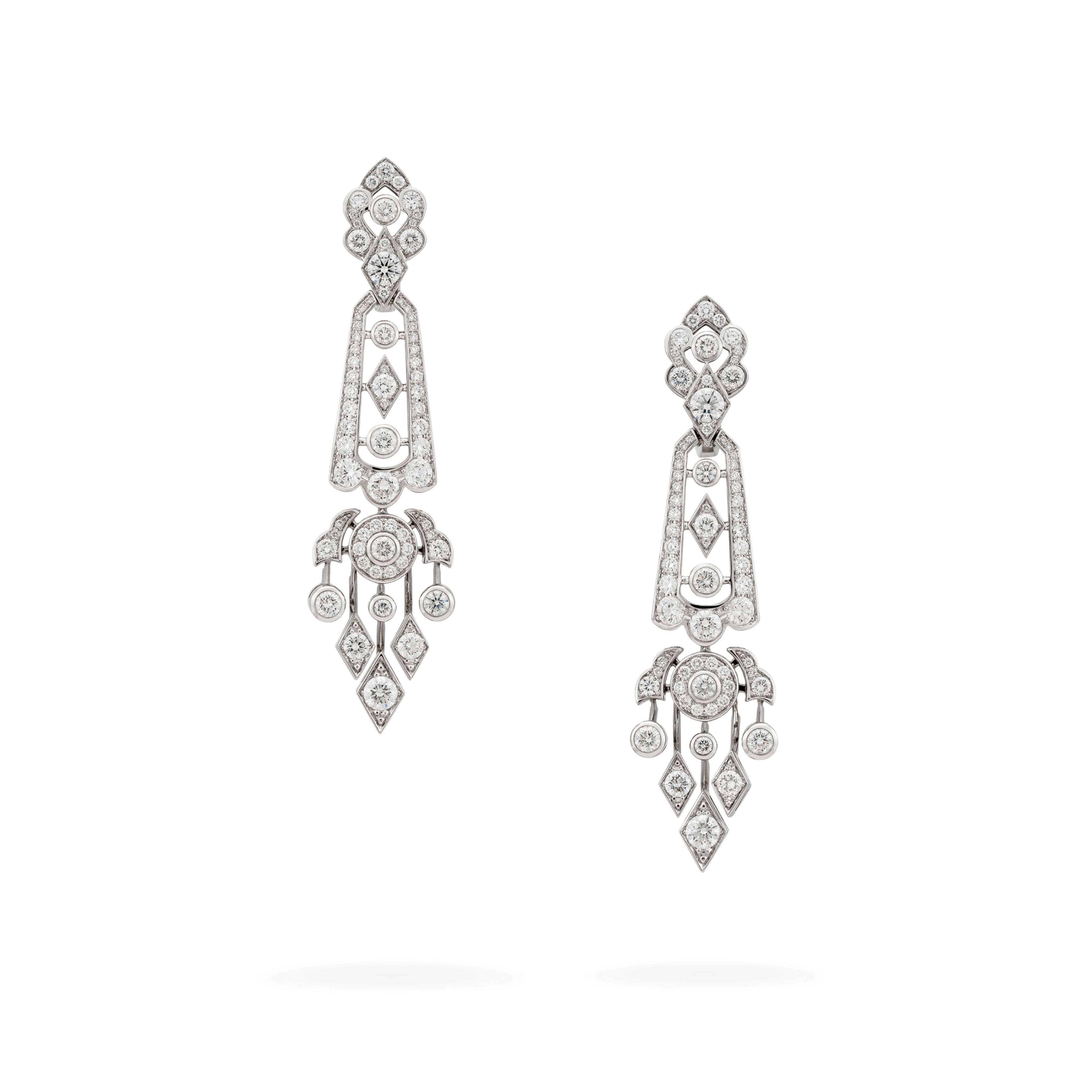 Garrard Albemarle jewellery collection Tiered Diamond Earrings In 18ct White Gold 2013244 Hero View Garrard Albemarle jewellery collection Tiered Diamond Earrings In 18ct White Gold 2013244 Hero View