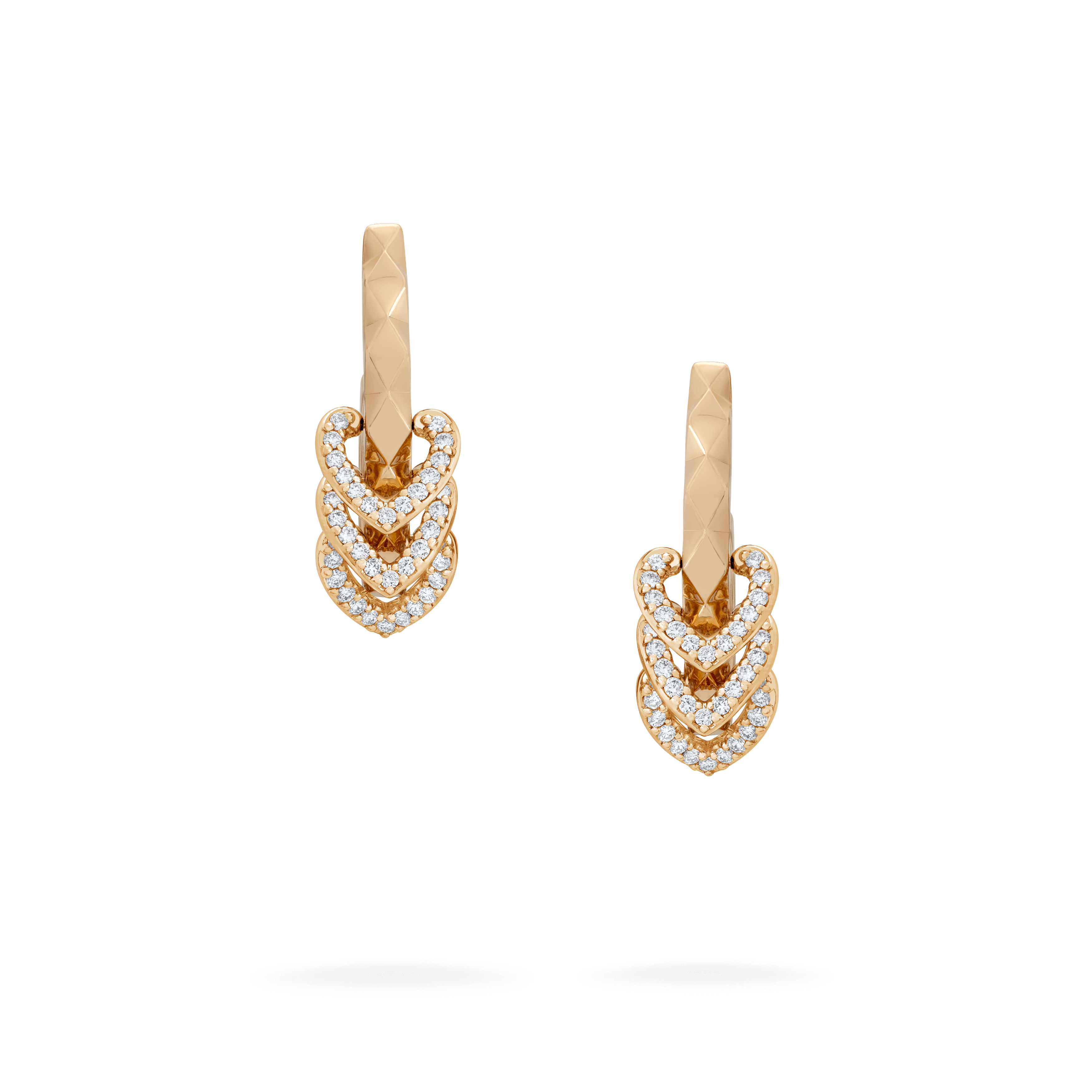 Garrard Aloria jewellery collection Reversible Hoop Earrings In 18ct Yellow Gold with Diamonds and Enamel, 2016937, Hero View 1
