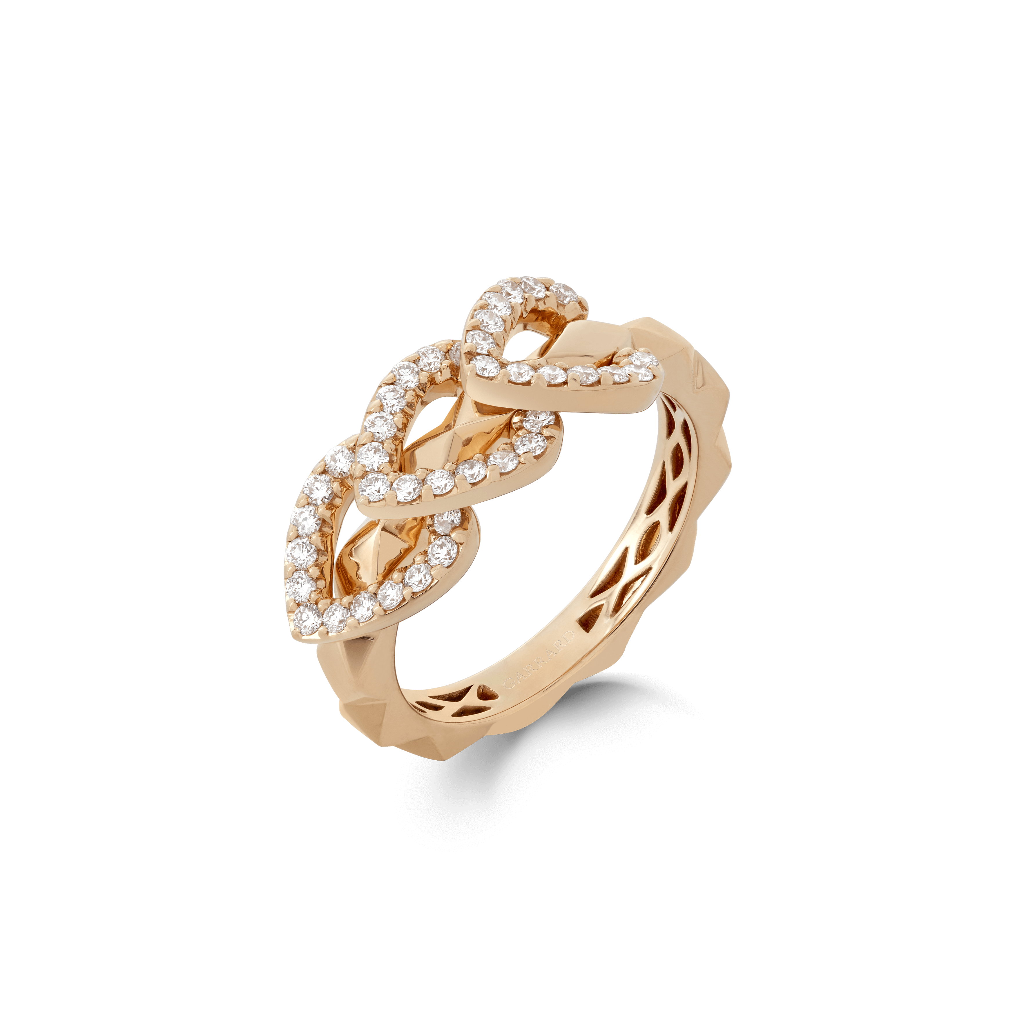 Garrard Aloria jewellery collection Reversible Ring In 18ct Yellow Gold with Diamonds and Enamel, 2017048, Hero View 2