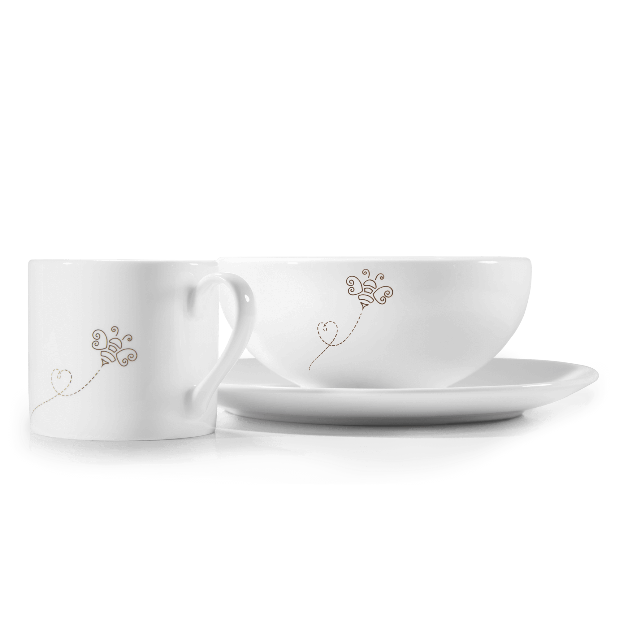 Garrard Christening New Baby Gift Baby Bee collection Bone China Three Piece Dinnerware Set 2017781 Hero 2