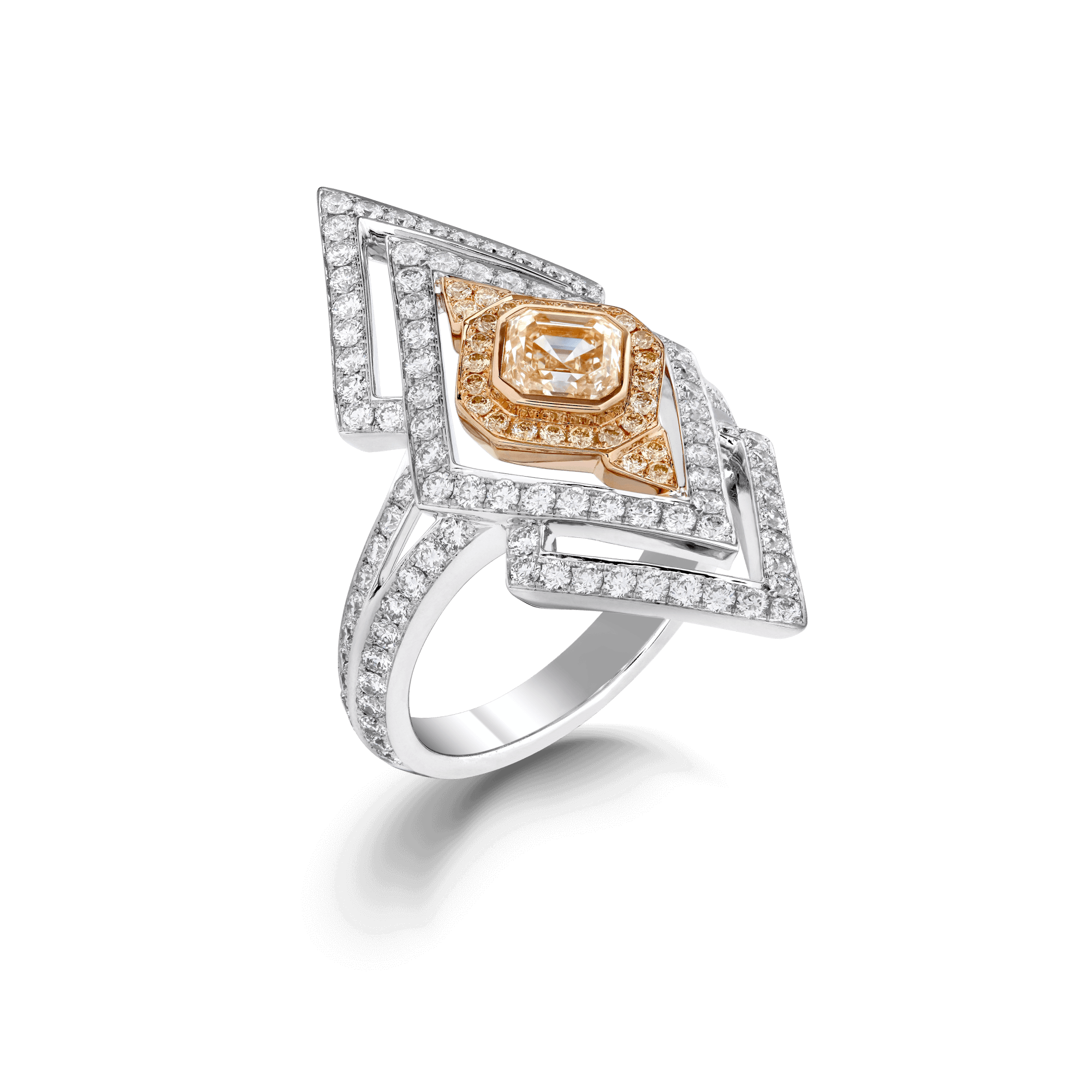 Garrard Cosmos High Jewellery Yellow and White Diamond Ring In 18ct White and Yellow Gold 2016691