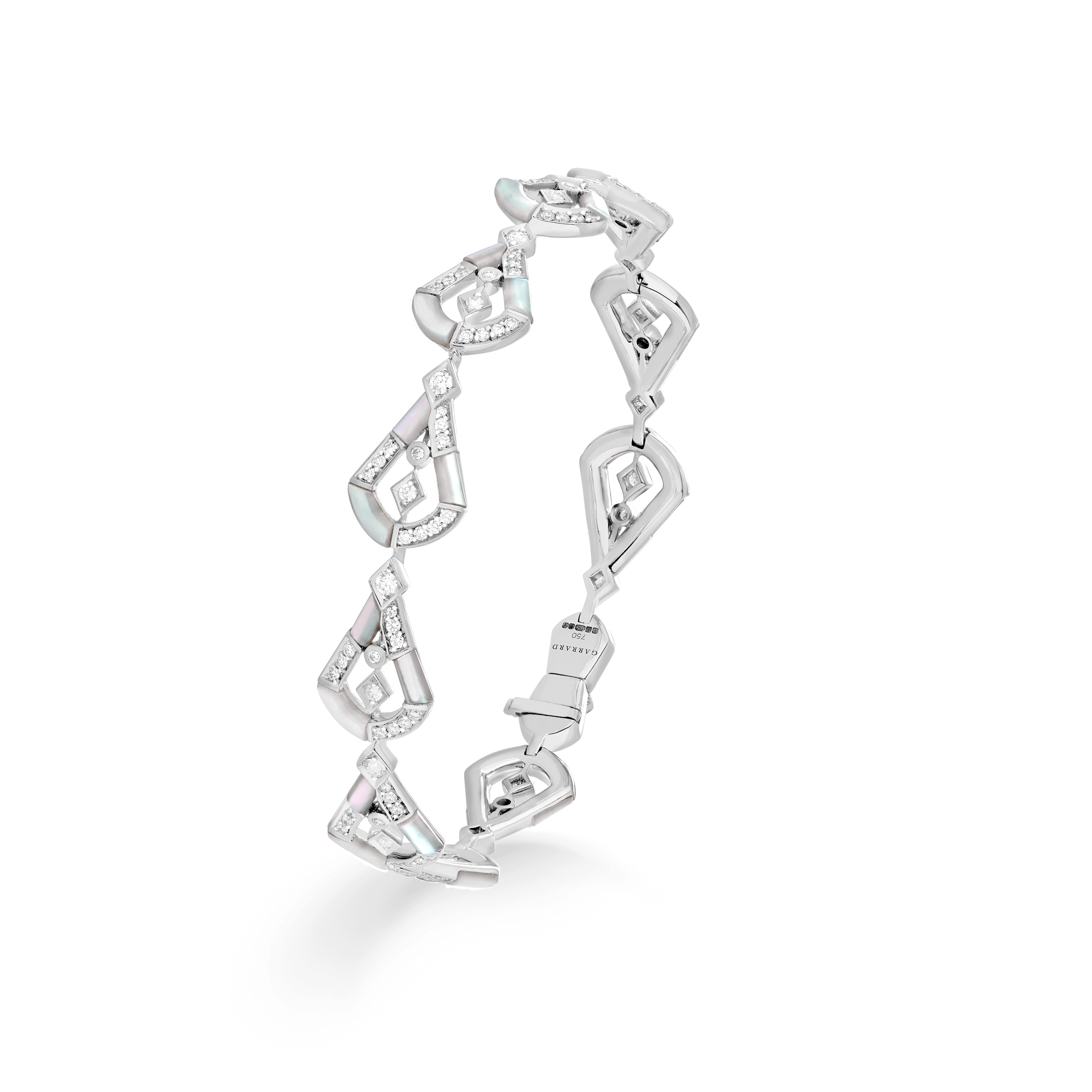 Garrard Fanfare Symphony High Jewellery Diamond and Mother of Pearl Bracelet In 18ct White Gold, 2017290