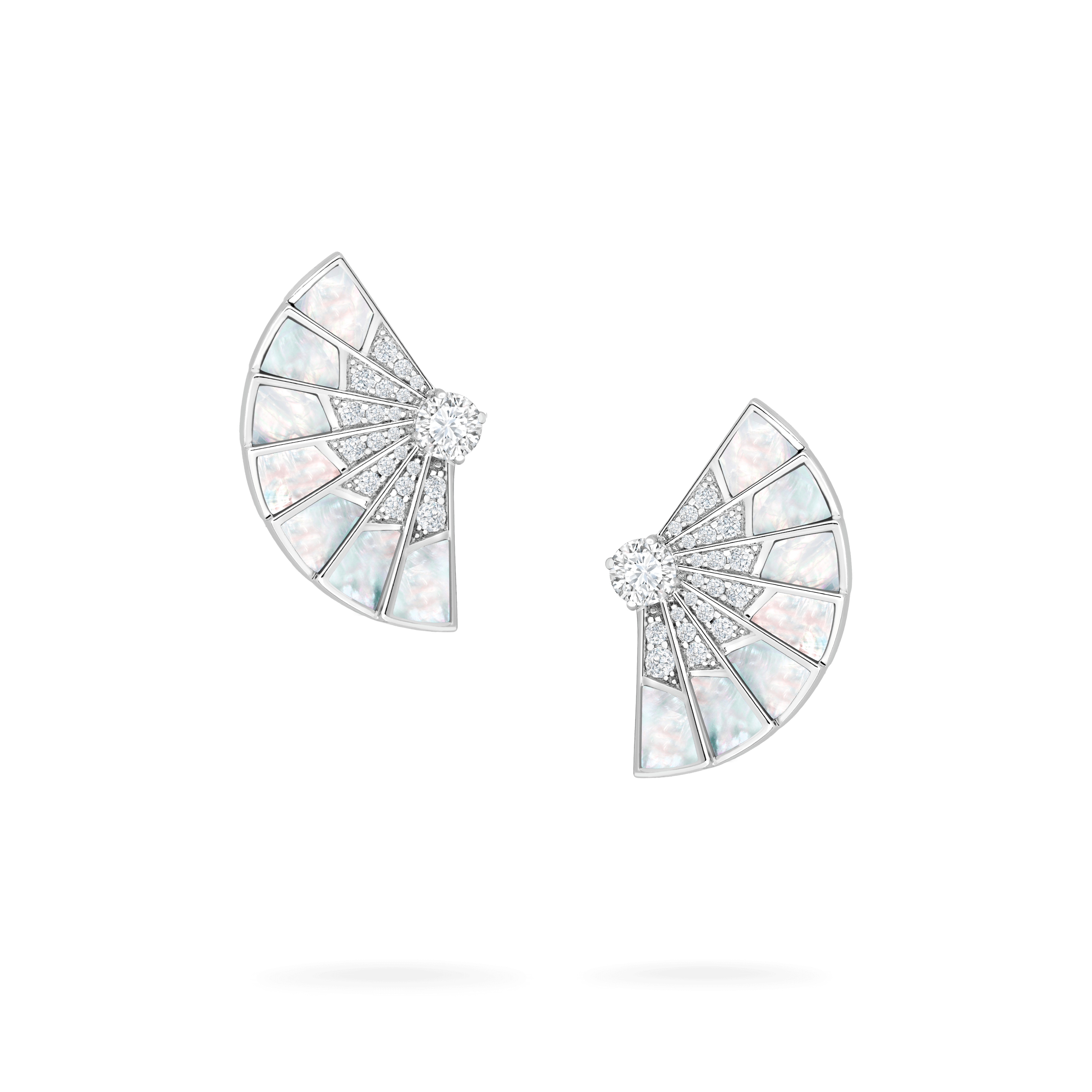 Garrard Fanfare Symphony collection Diamond and Mother of Pearl Earrings In 18ct White Gold 2017336 Hero View Garrard Fanfare Symphony collection Diamond and Mother of Pearl Earrings In 18ct White Gold 2017336 Hero View
