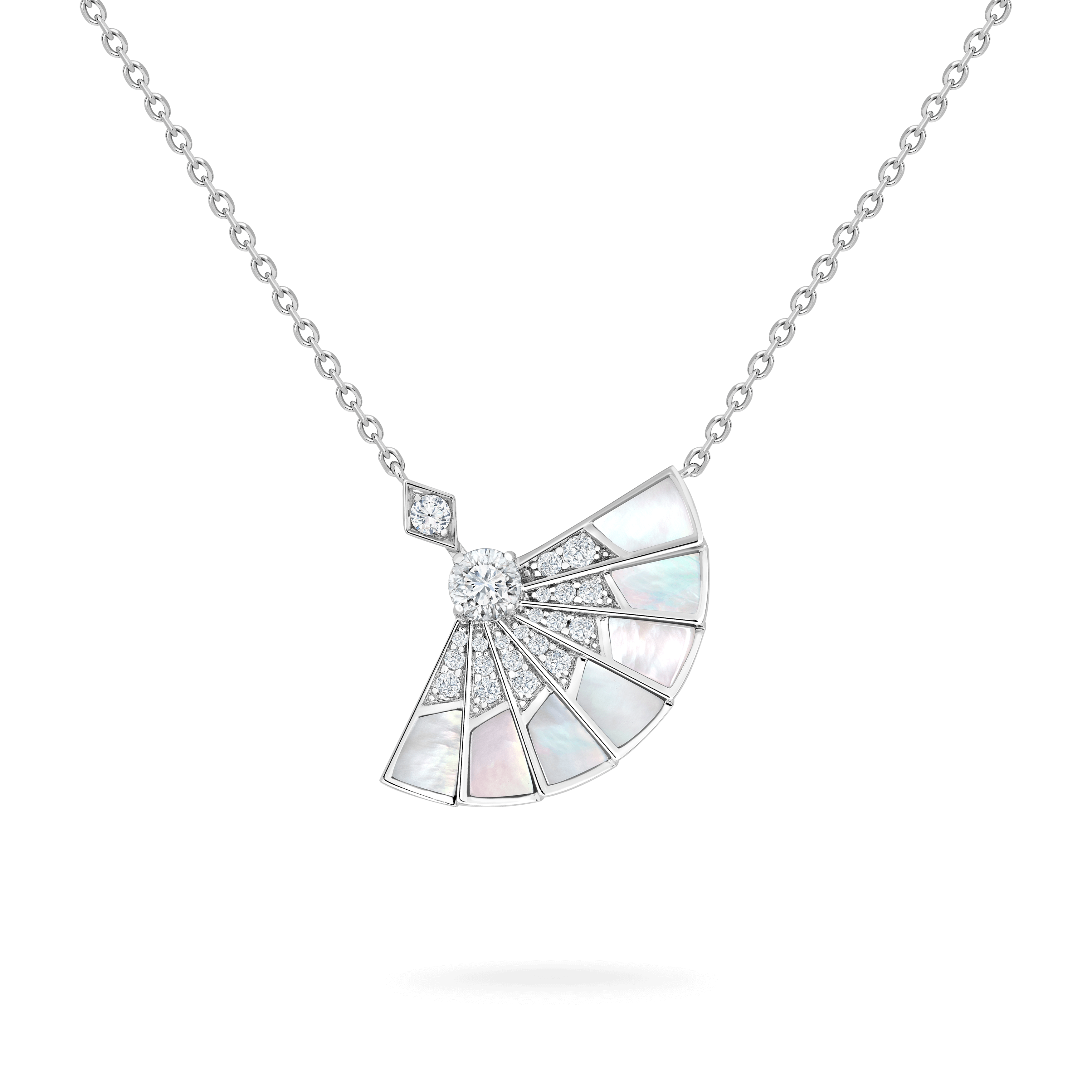 Garrard Fanfare Symphony collection Diamond and Mother of Pearl Pendant In 18ct White Gold 2017340 Hero View Garrard Fanfare Symphony collection Diamond and Mother of Pearl Pendant In 18ct White Gold 2017340 Hero View