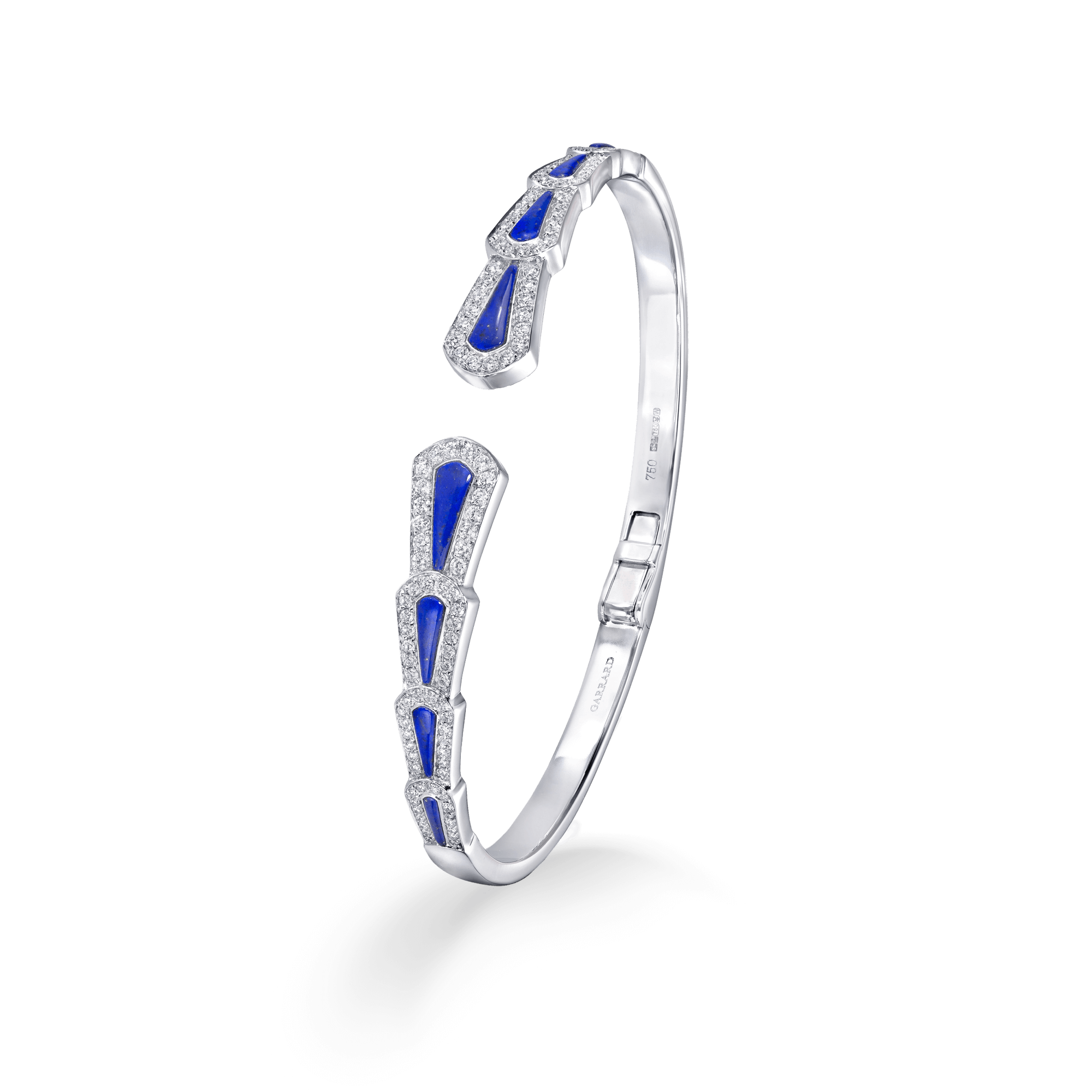 Garrard Fanfare Symphony jewellery collection Diamond and Lapis Lazuli Bangle In 18ct White Gold2017512 2017513 2017514 Hearo View