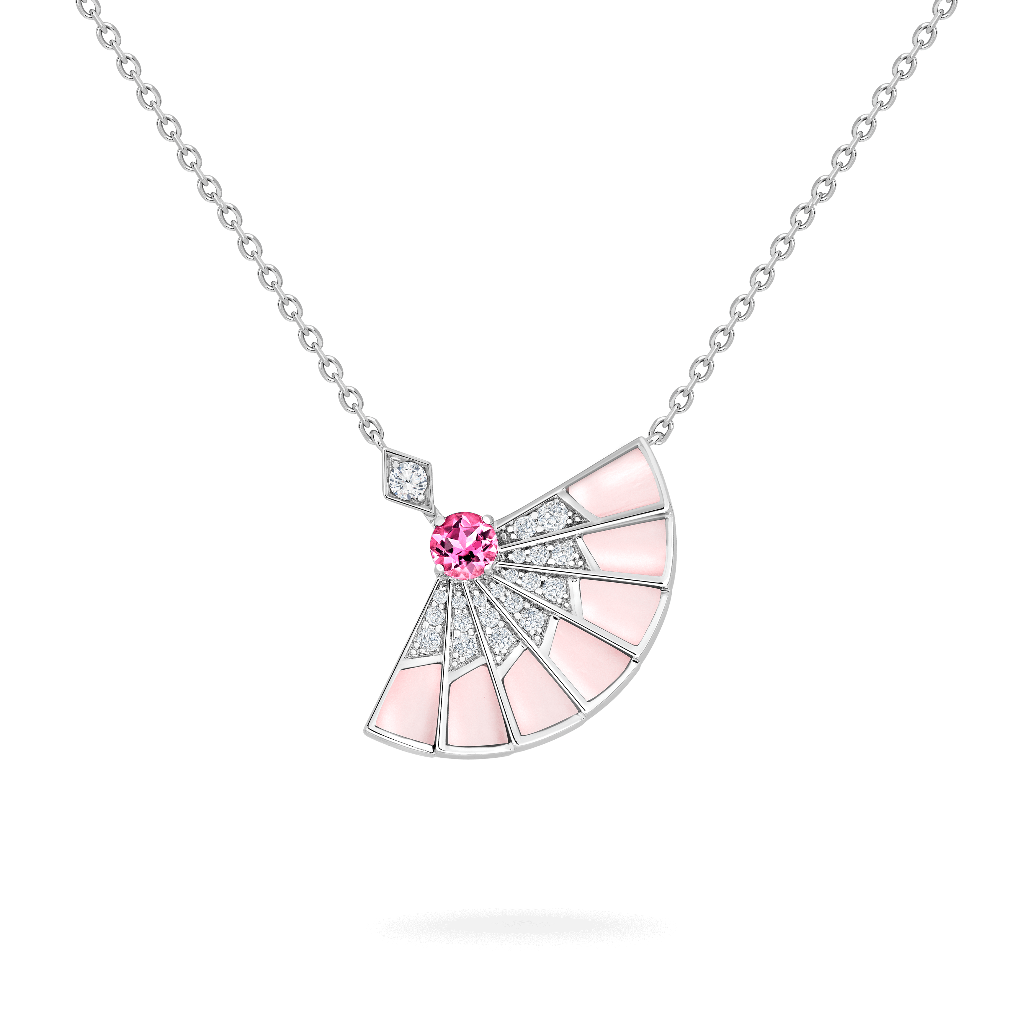 Garrard Fanfare Symphony jewellery collection Pink Tourmaline and Pink Opal earrings with Diamonds, 2017279, Hero View