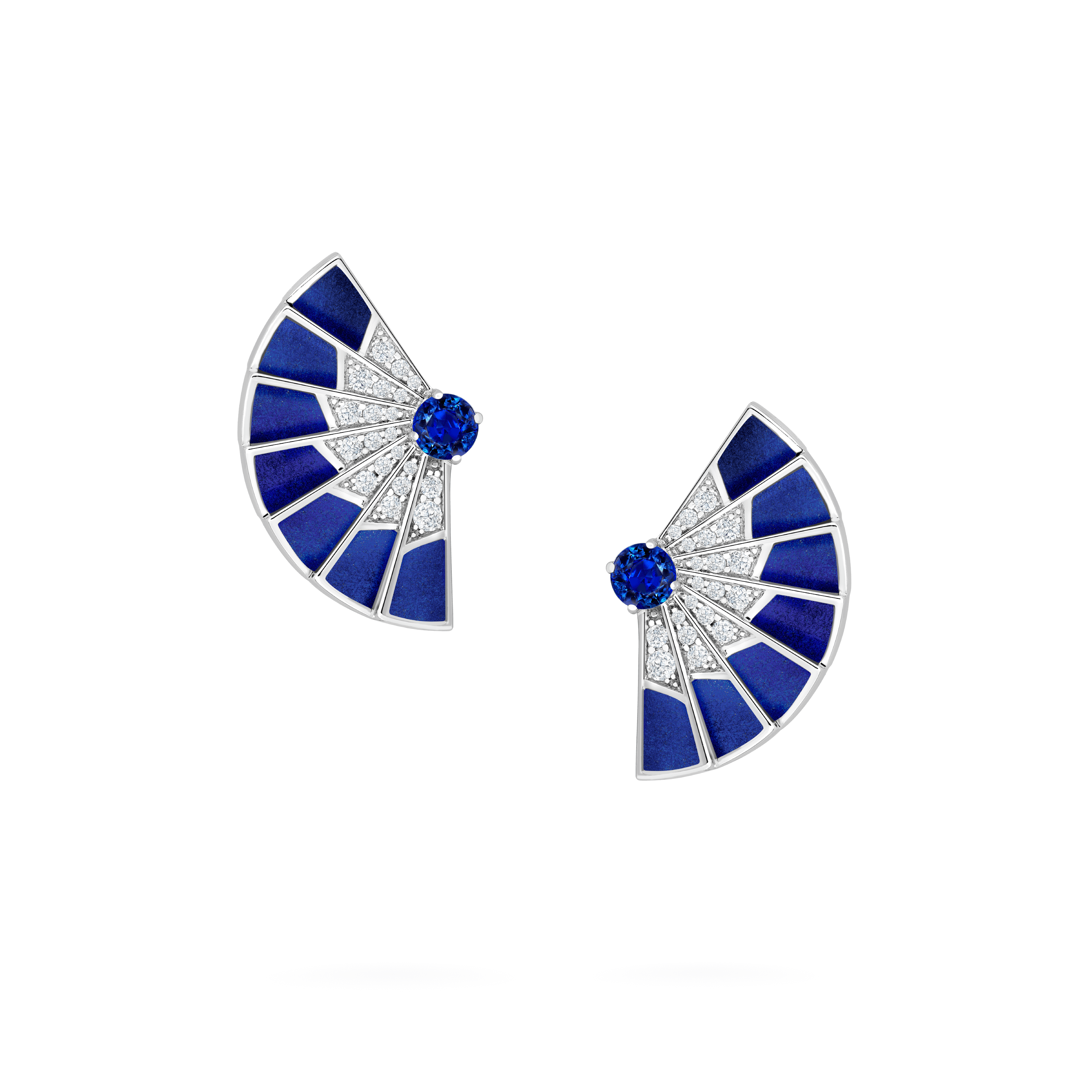 Fanfare Symphony Sapphire and Lapis Lazuli Earrings | Garrard