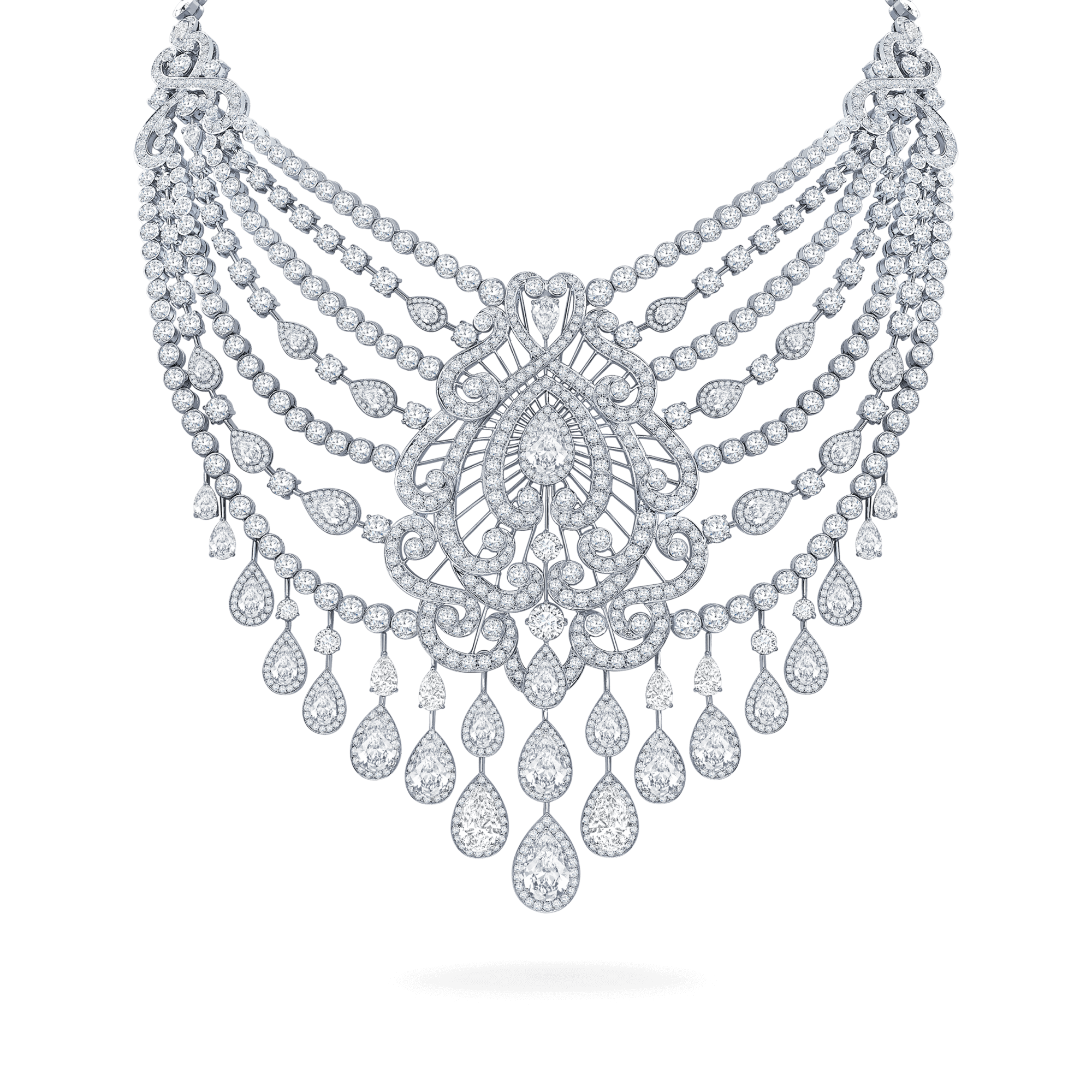 Garrard White Rose Transformable High Jewellery Diamond Necklace In 18ct White Gold 2015352