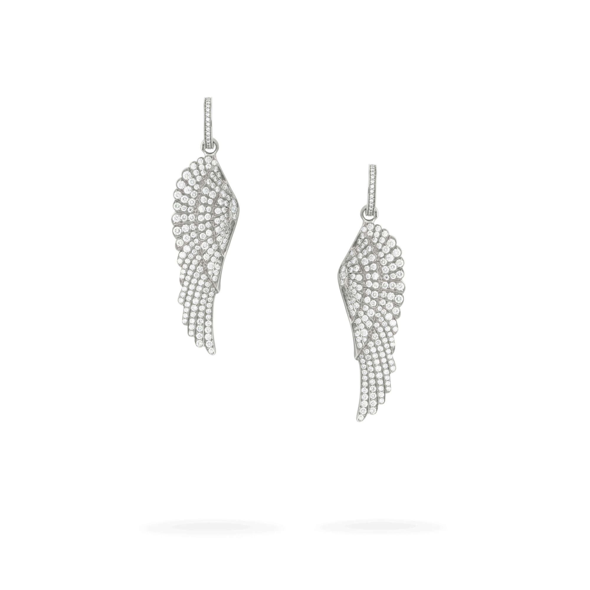 Garrard Wings Classic jewellery collection Hoop and Drop Diamond Earrings In 18ct White Gold 2013181 Hero View