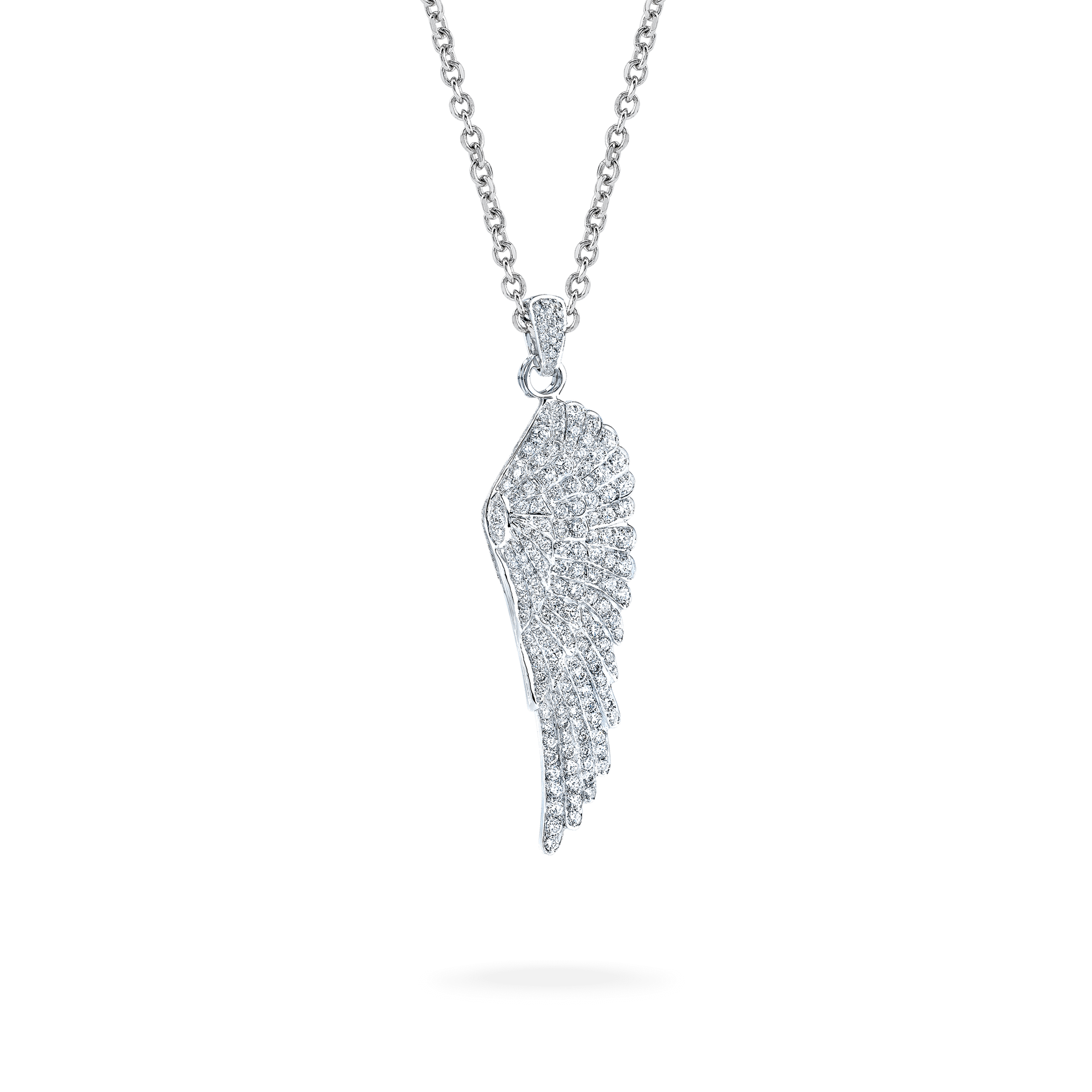 Diamond angel wing necklace white deals gold