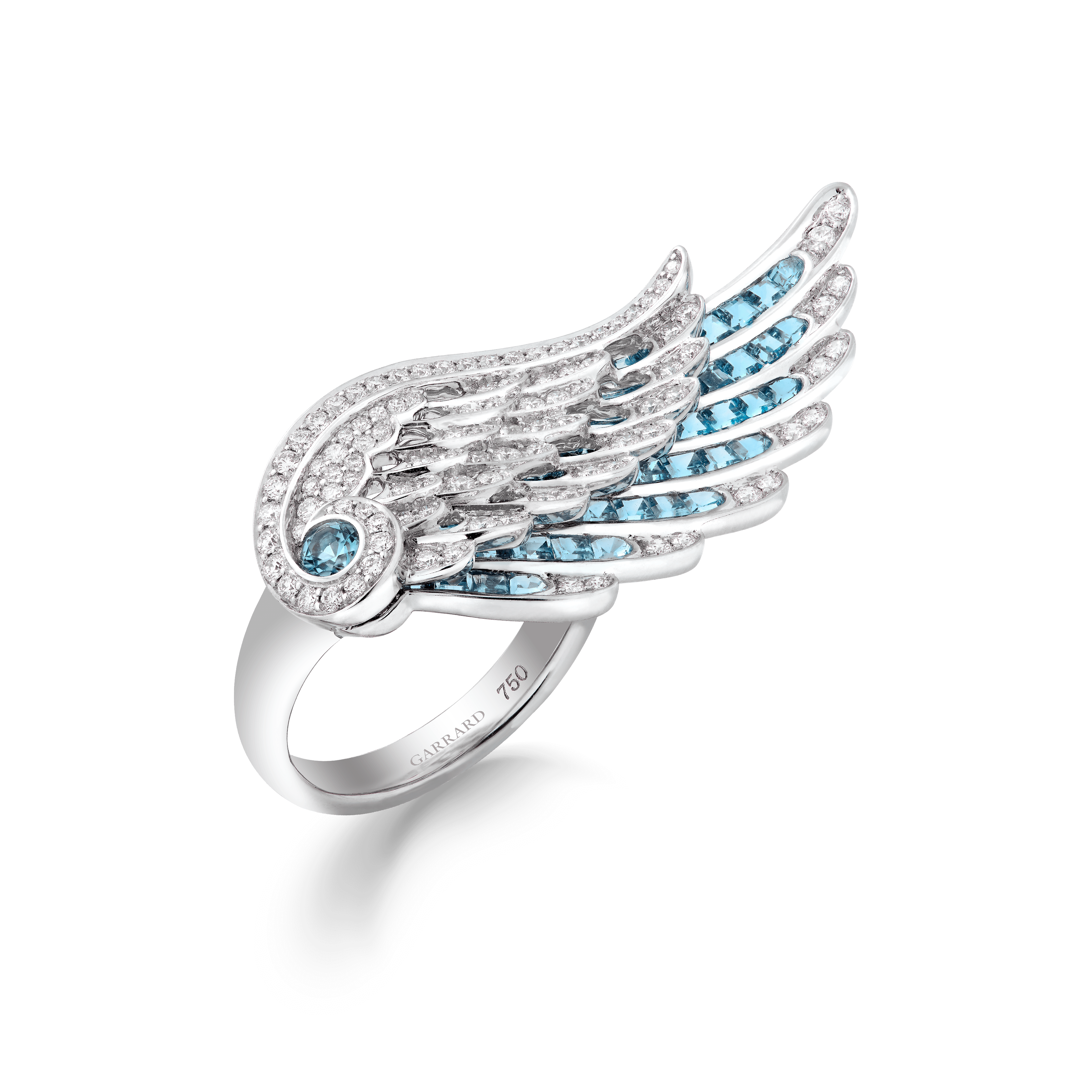 Angel wings deals ring white gold