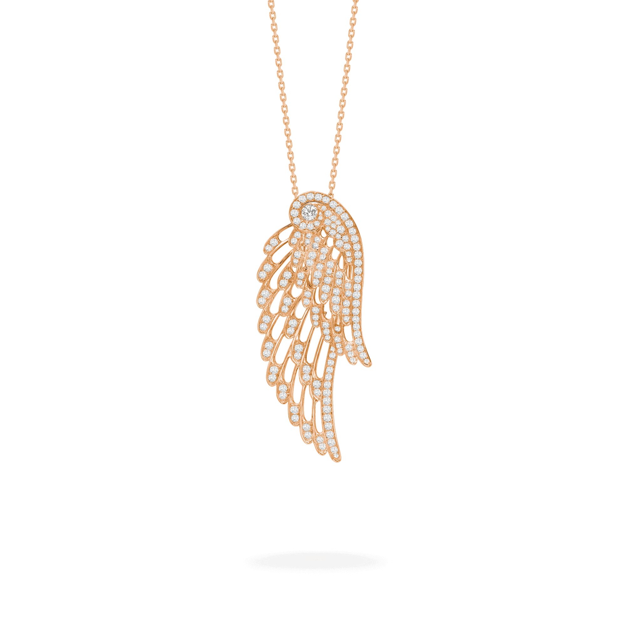 Garrard Wings Embrace jewellery collection Diamond Slider Pendant In 18ct Rose Gold 2015903 Hero View