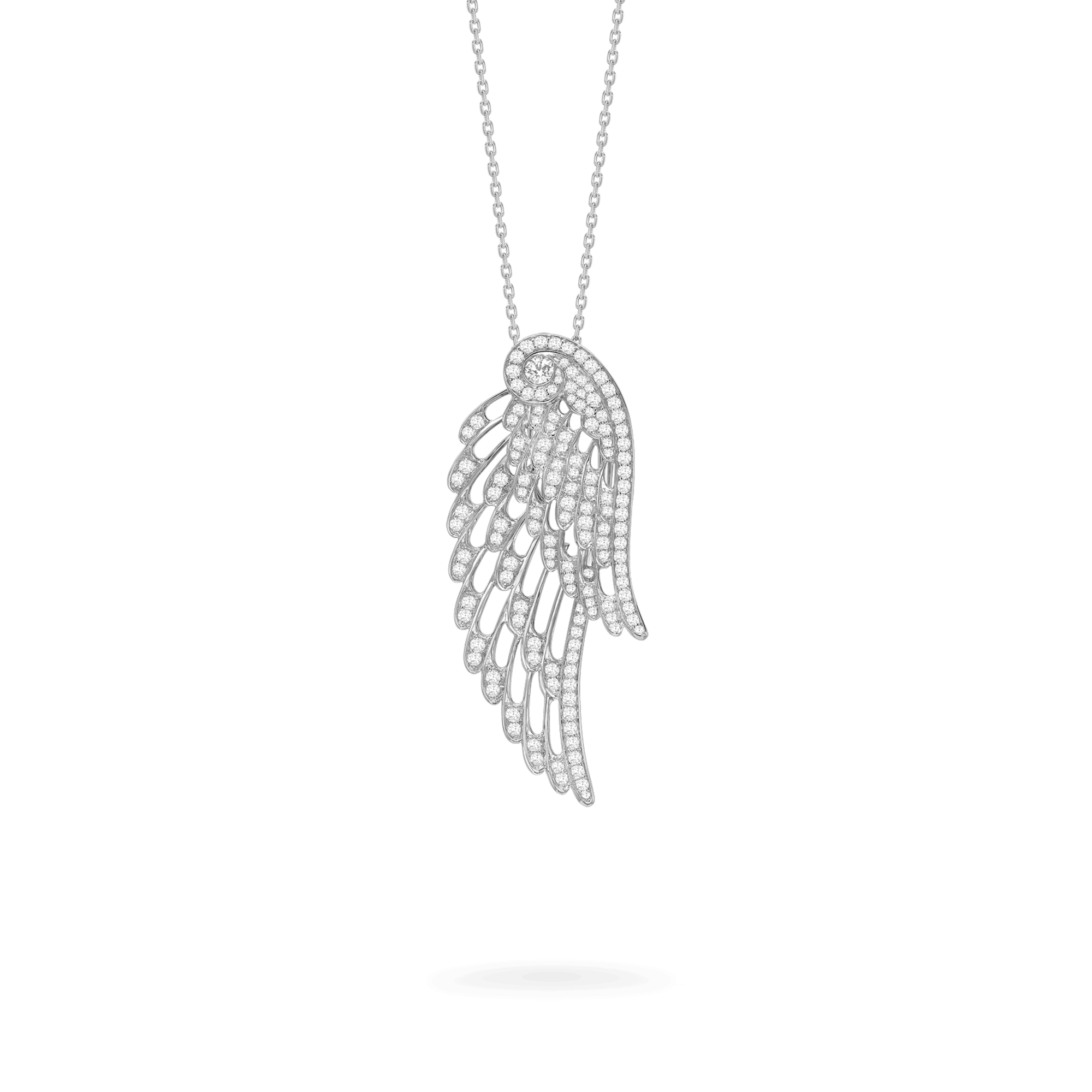 Garrard Wings Embrace jewellery collection Diamond Slider Pendant In 18ct White Gold. 2015749 Hero View