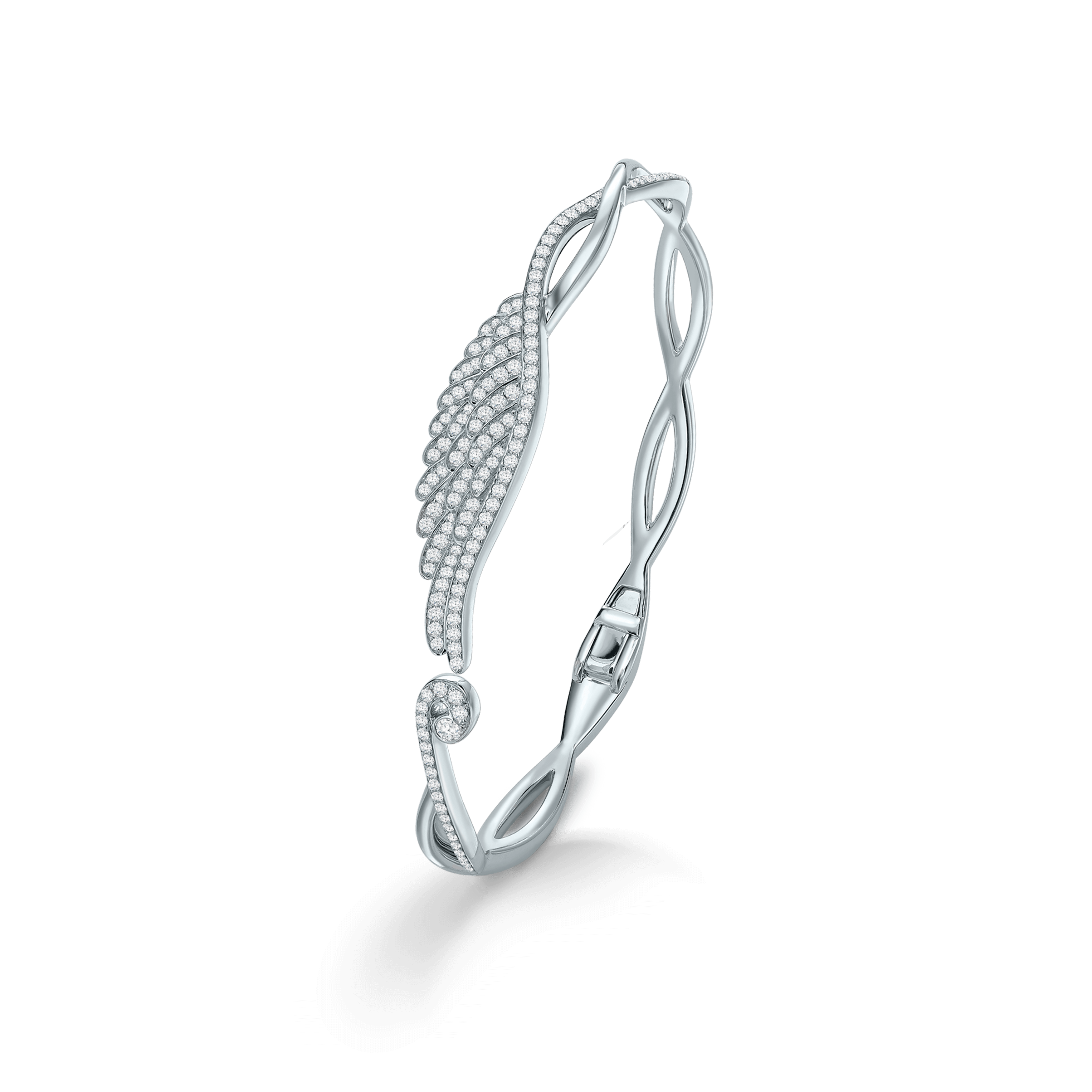 Garrard Wings Embrace jewellery collection Diamond bangle in 18ct white gold, 2015922_2015754_2015923, Hero View