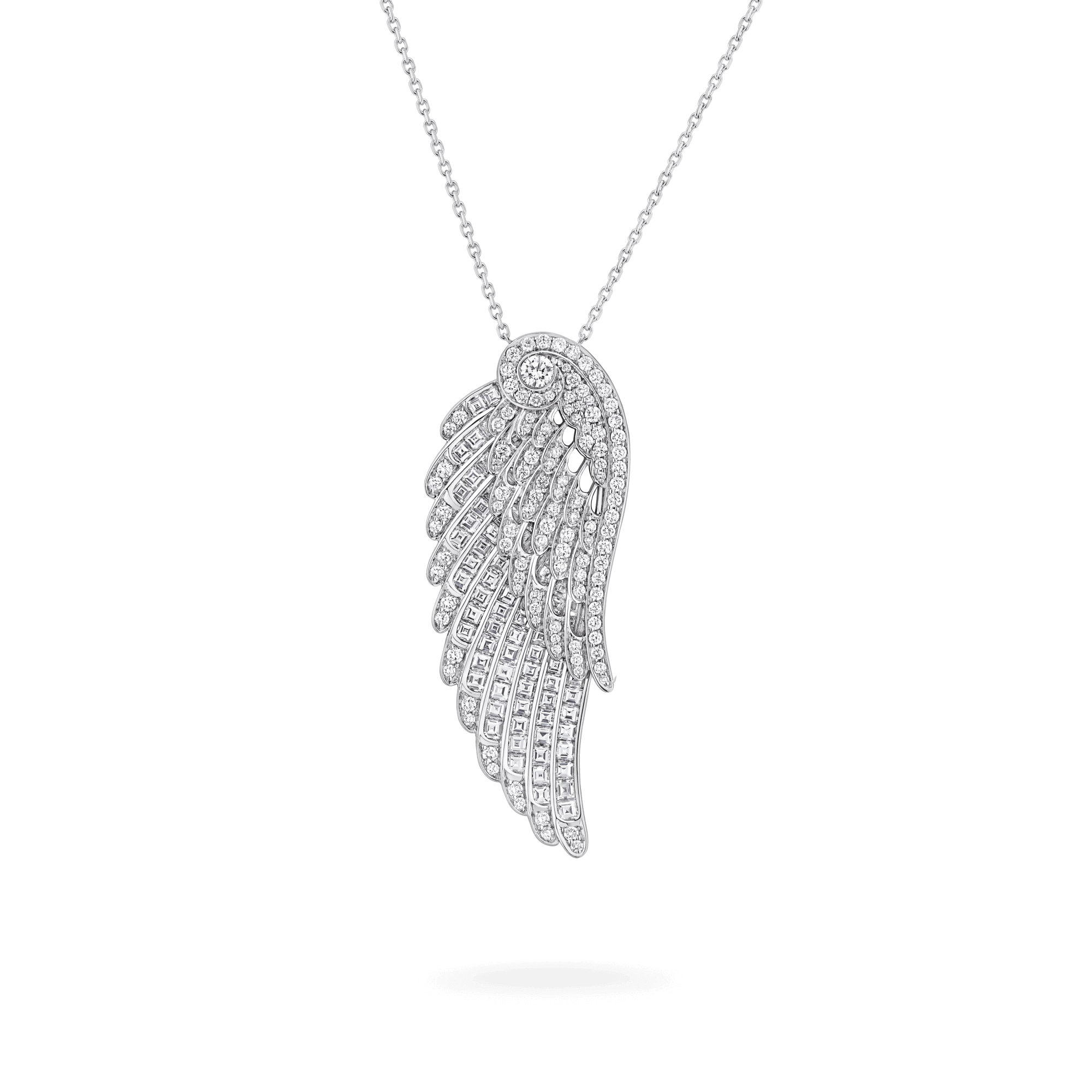 Garrard Wings Embrace jewellery collection Dover Slider Pendant in 18ct White Gold with Diamonds 2017619 Hero