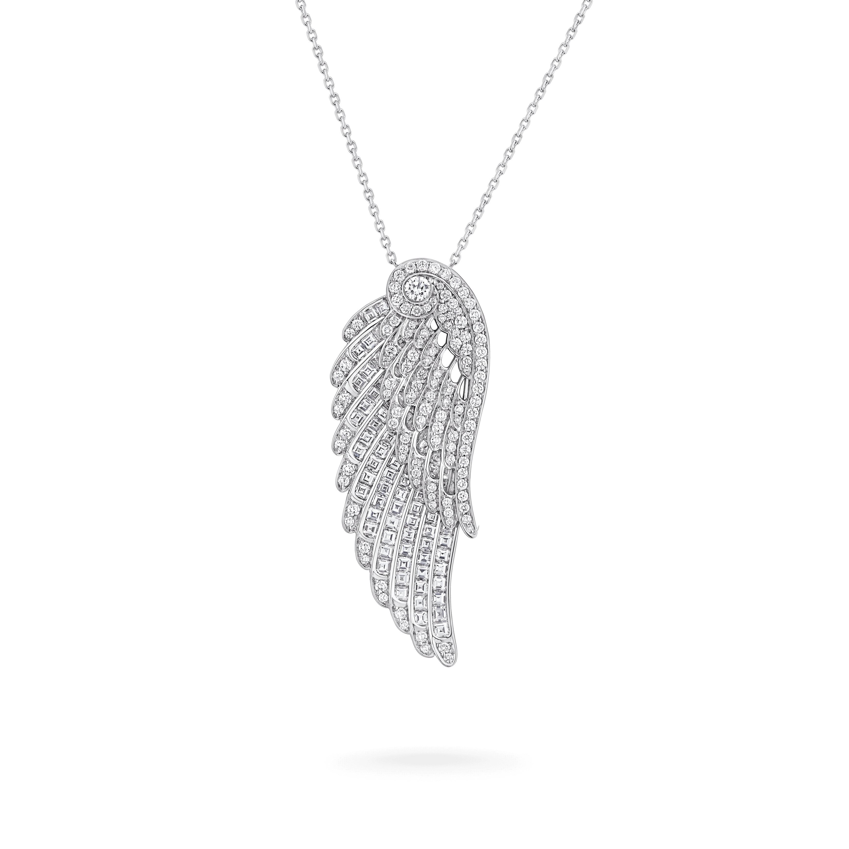 Garrard Wings Embrace jewellery collection Dover Slider Pendant in 18ct White Gold with Diamonds 2017619 Hero Garrard Wings Embrace jewellery collection Dover Slider Pendant in 18ct White Gold with Diamonds 2017619 Hero