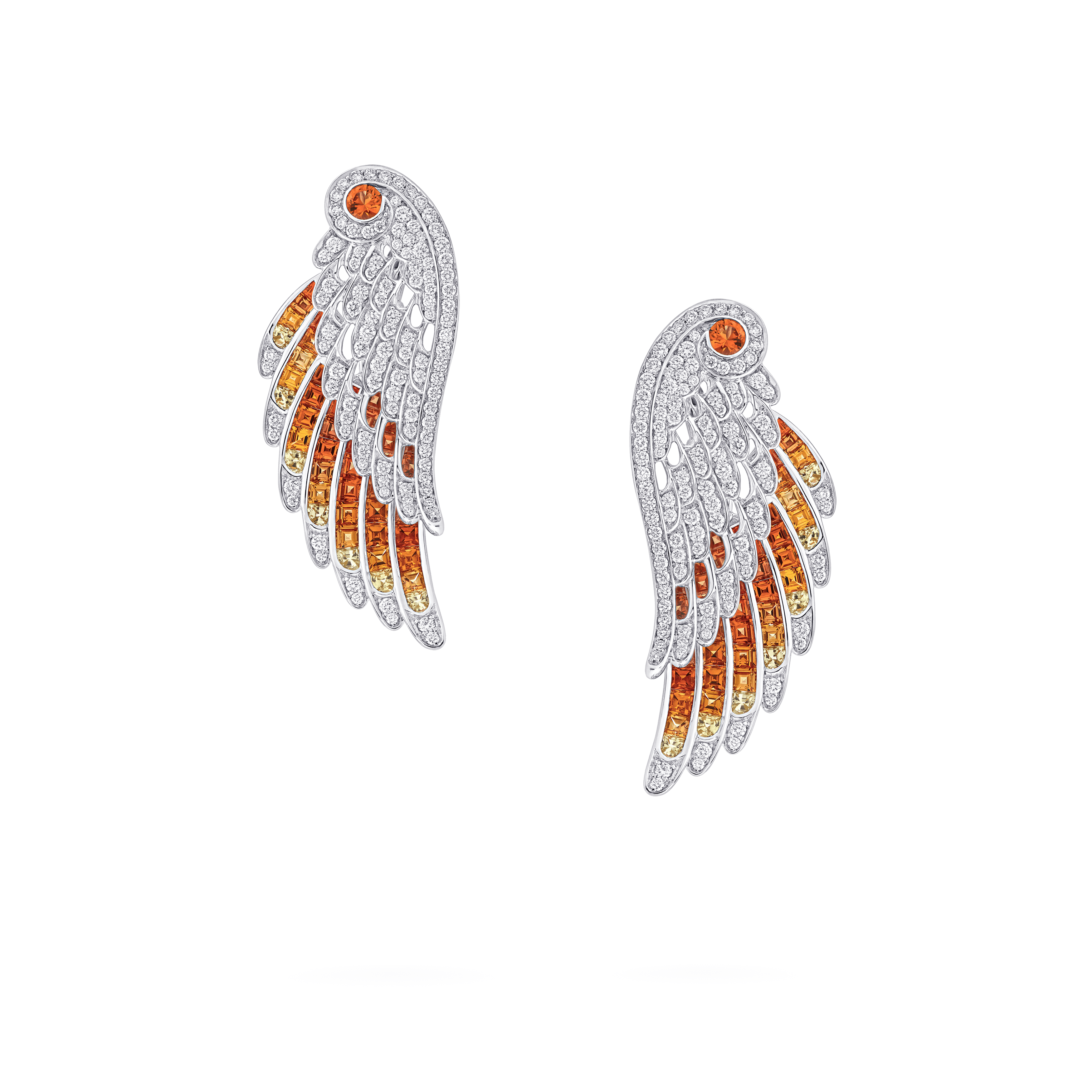 Garrard Wings Embrace jewellery collection Phoenix Ear Jacket In 18ct White Gold with Diamonds and Sapphires 2017608 Hero Garrard Wings Embrace jewellery collection Phoenix Ear Jacket In 18ct White Gold with Diamonds and Sapphires 2017608 Hero