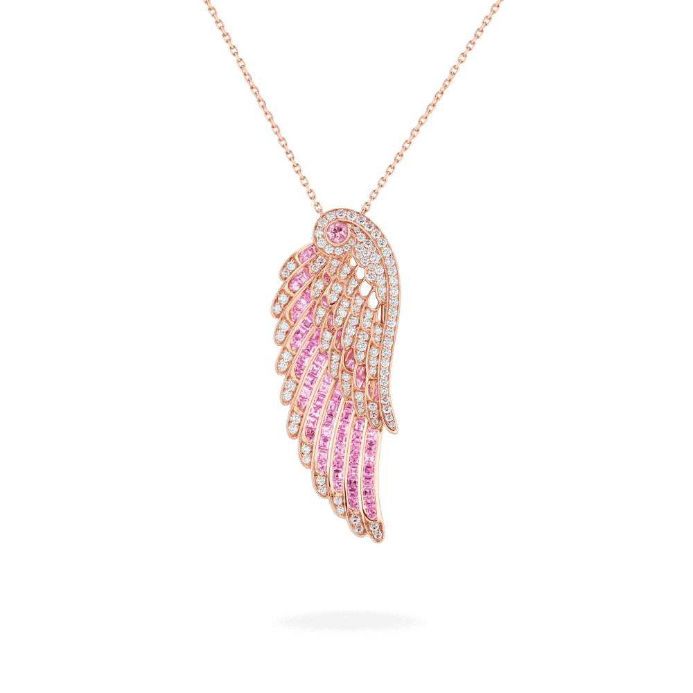 Garrard Wings Embrace jewellery collection Pink Sapphire and Diamond Slider Pendant 2016647 Hero