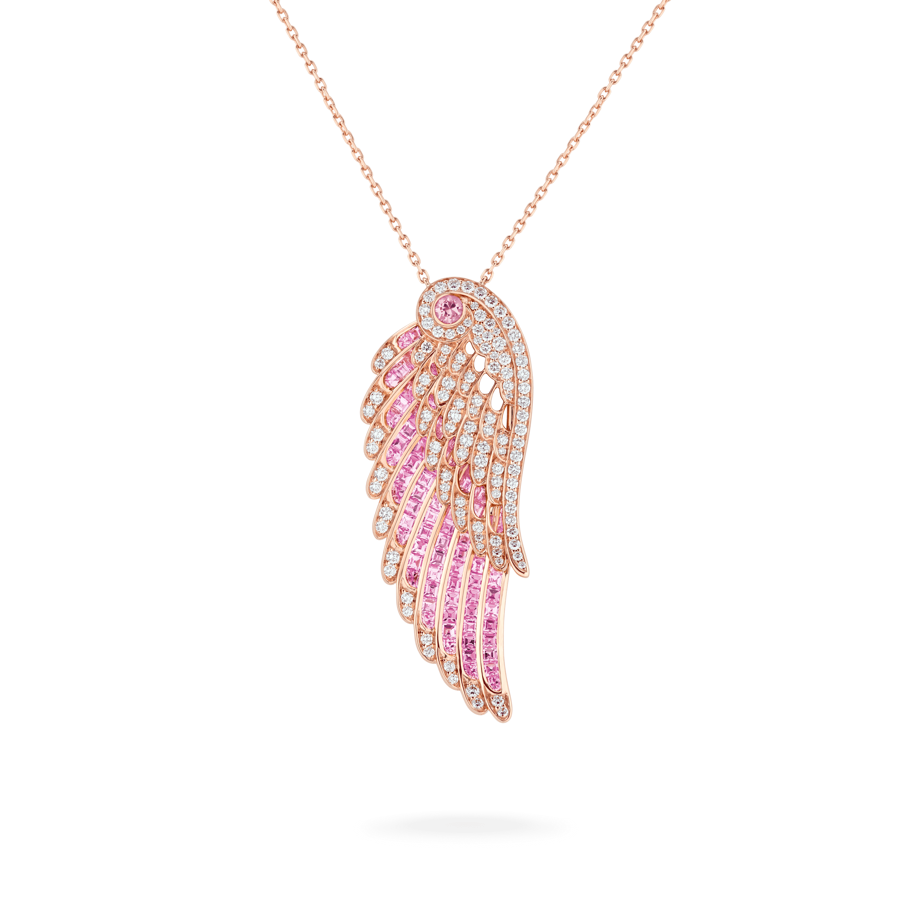 Garrard Wings Embrace jewellery collection Pink Sapphire and Diamond Slider Pendant 2016647 Hero Garrard Wings Embrace jewellery collection Pink Sapphire and Diamond Slider Pendant 2016647 Hero