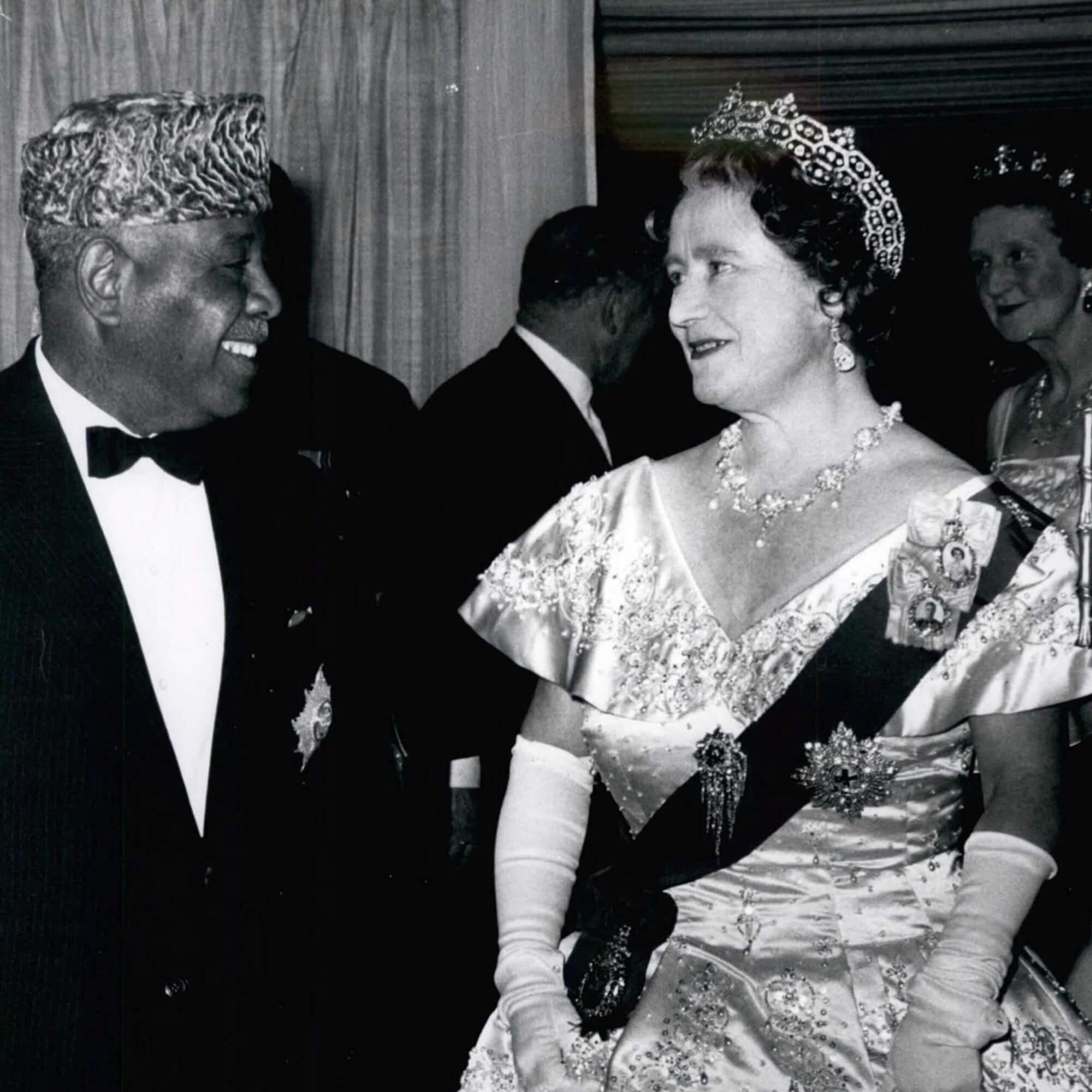 General Abboud with Queen Elizabeth the Queen Mother at the Dorchester Alamy 2021.01.07