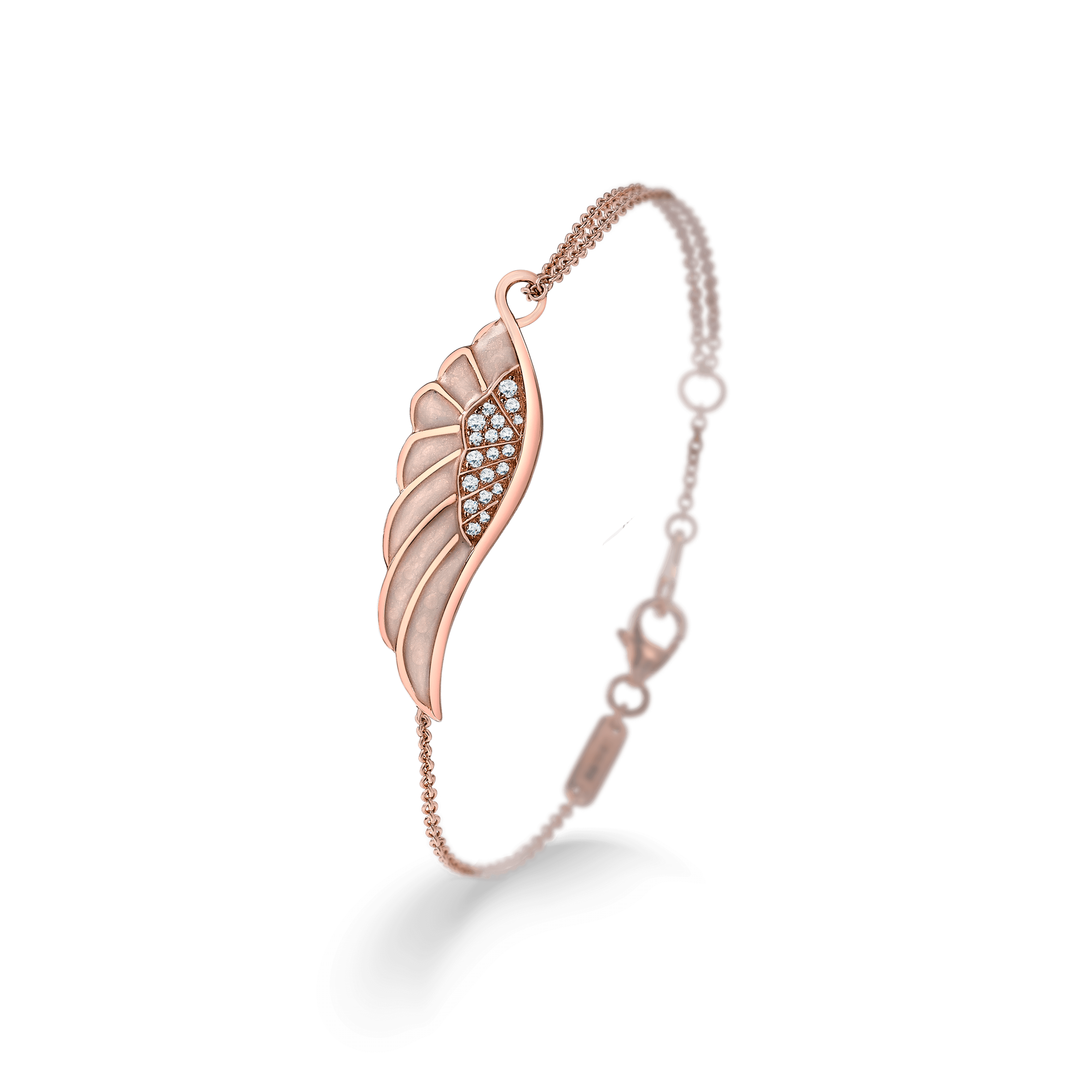 Wings Reflection jewellery collection Spring Enamel Bracelet In 18ct Rose Gold with Diamonds, 2014703, Hero View