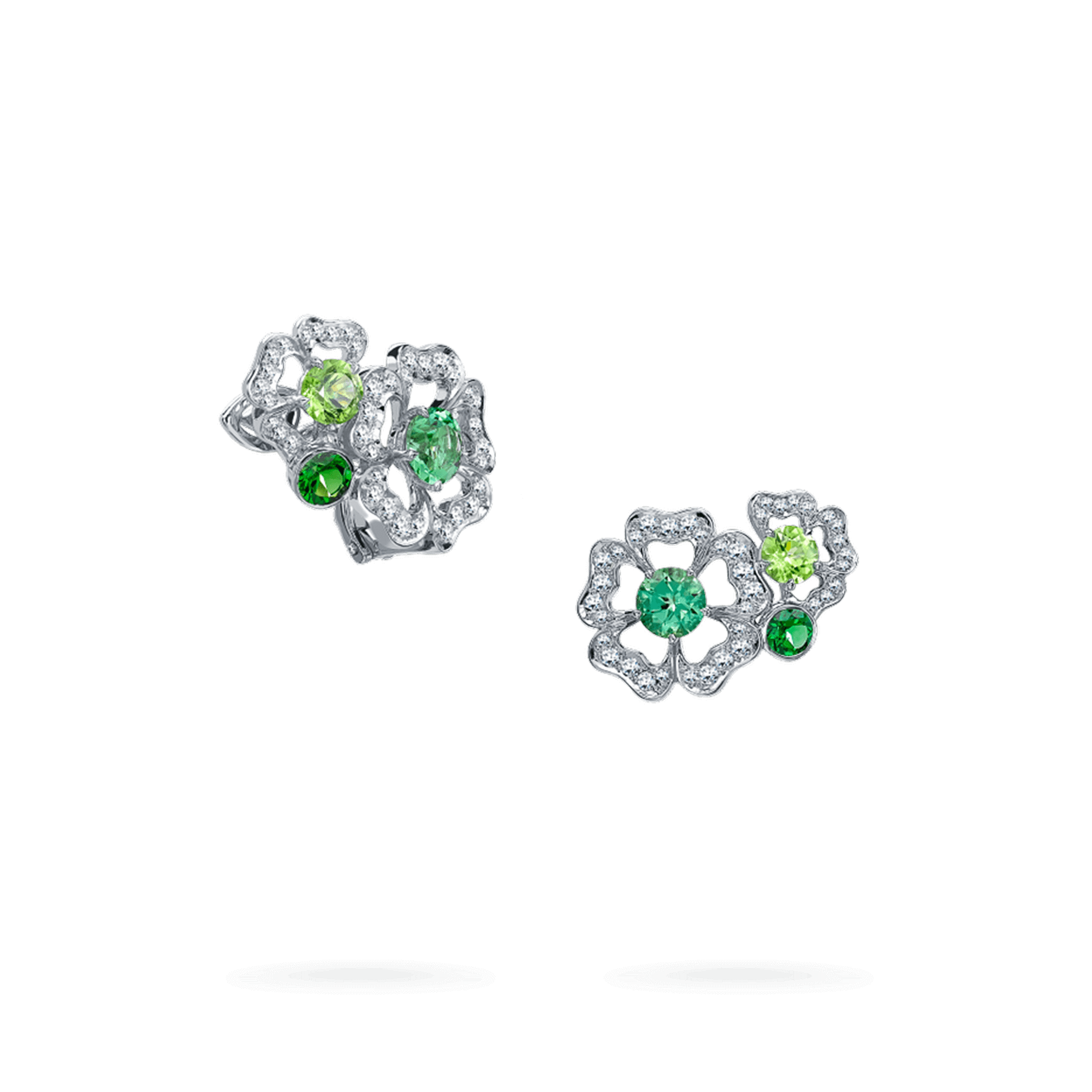 Garrard Tudor Rose Petal Green Sapphire Ear Climbers 2014343