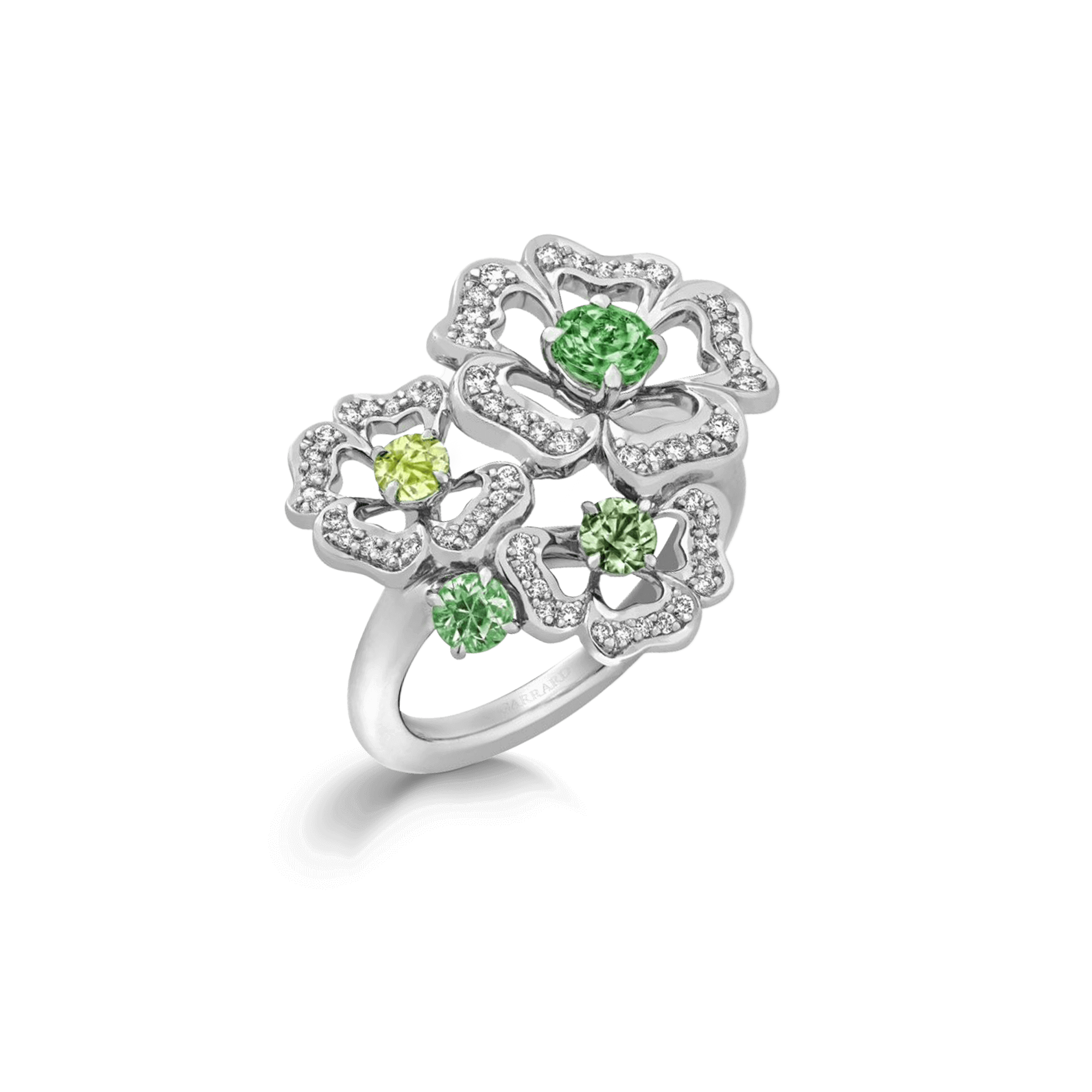 Garrard Tudor Rose Petal Green Sapphire Ring 2017467