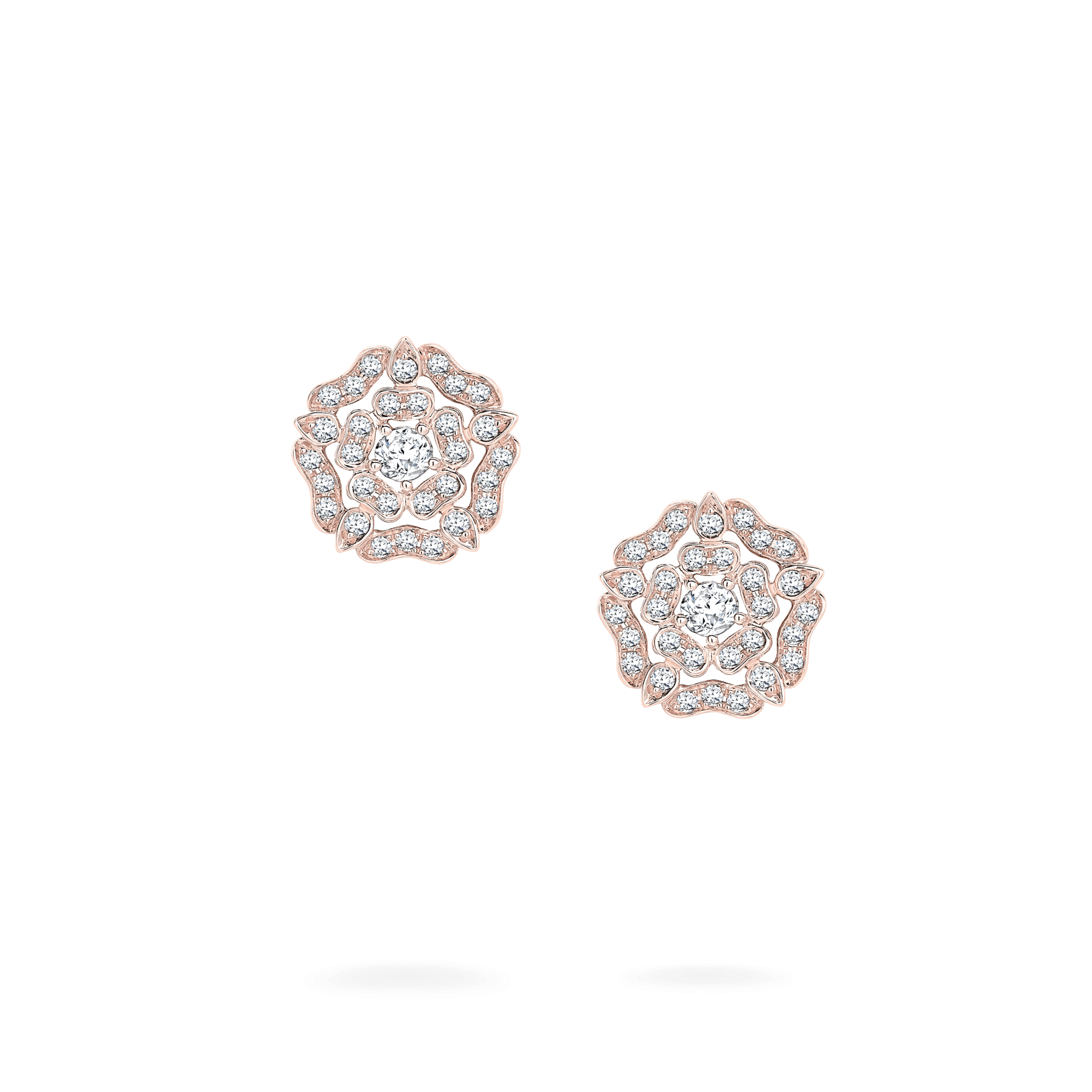 Garrard Tudor Rose jewellery collection rose gold earrings with diamonds 2012639 Update