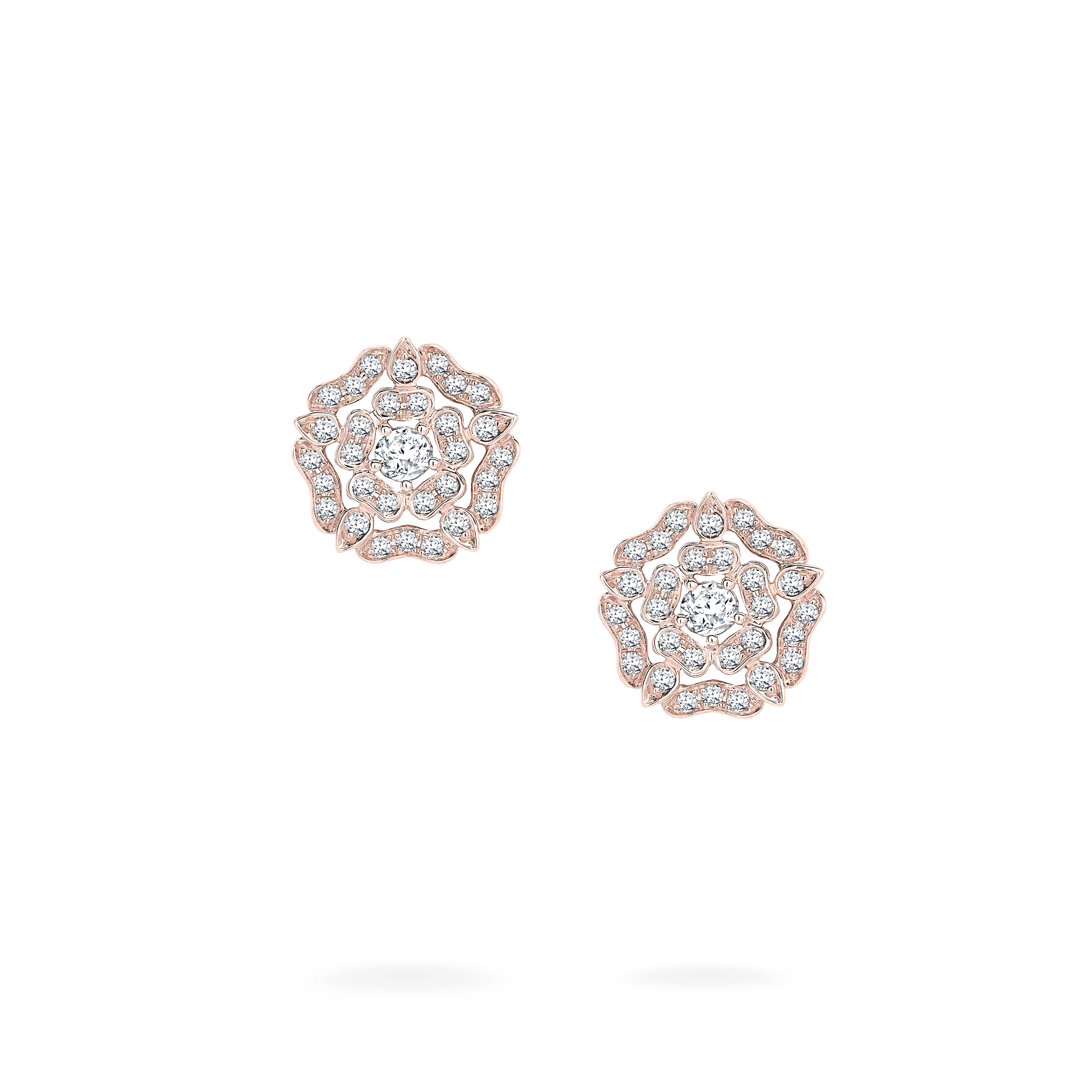 Garrard Tudor Rose jewellery collection rose gold earrings with diamonds 2012639 Update Garrard Tudor Rose jewellery collection rose gold earrings with diamonds 2012639 Update