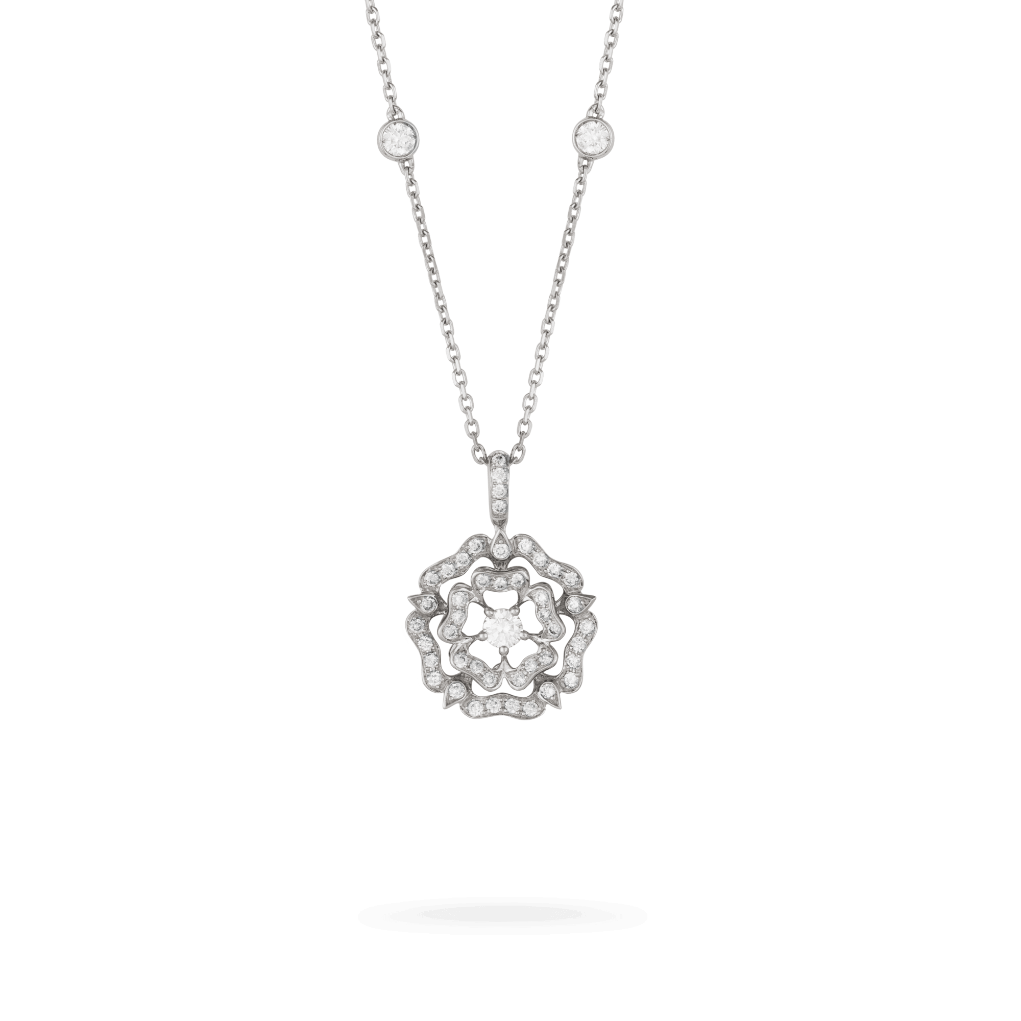 Garrard Tudor Rose white gold necklace with diamonds 2012107