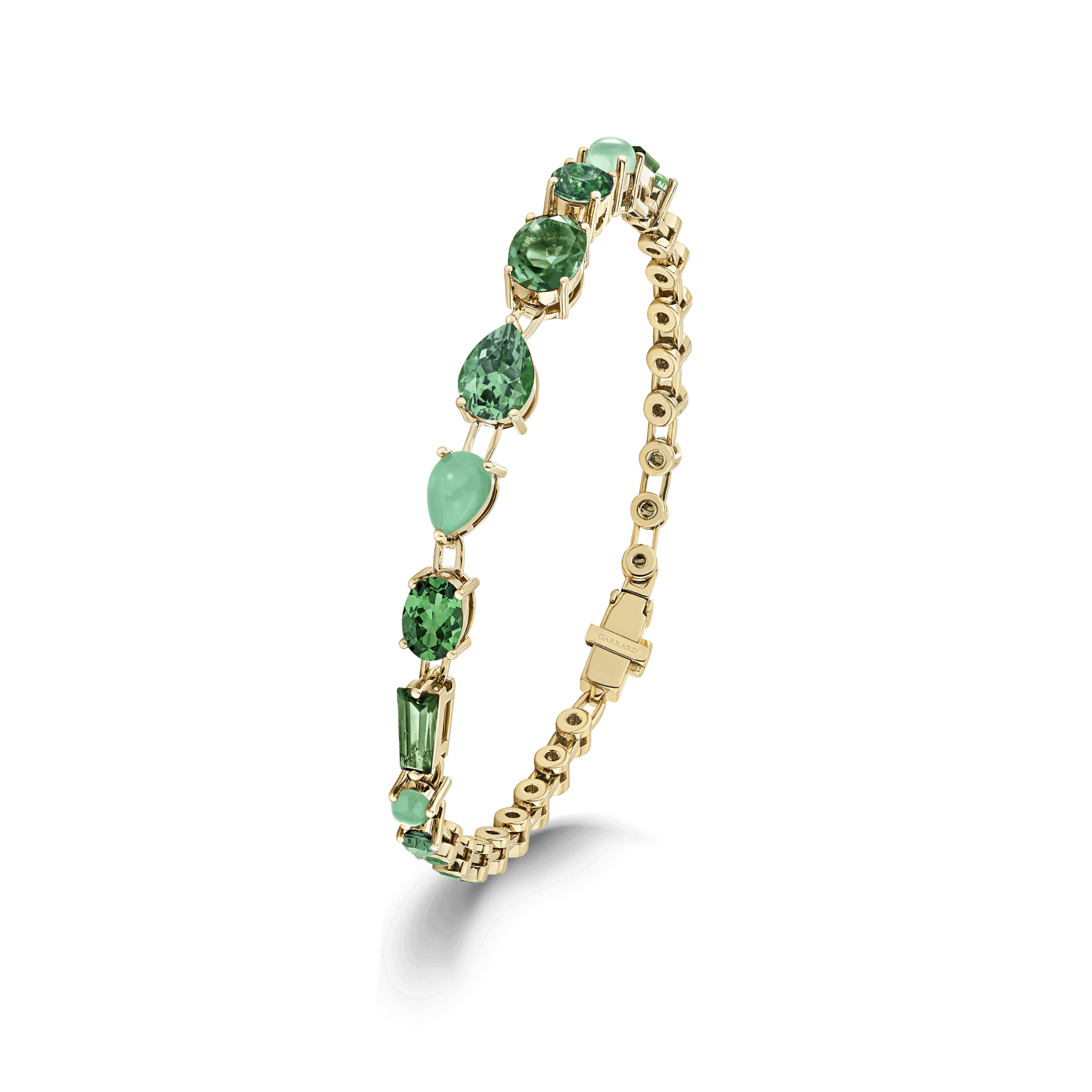 Garrard Blaze Collection 18ct yellow gold bracelet with green sapphires green tourmalines tsavorites and chrysoprase 2017670